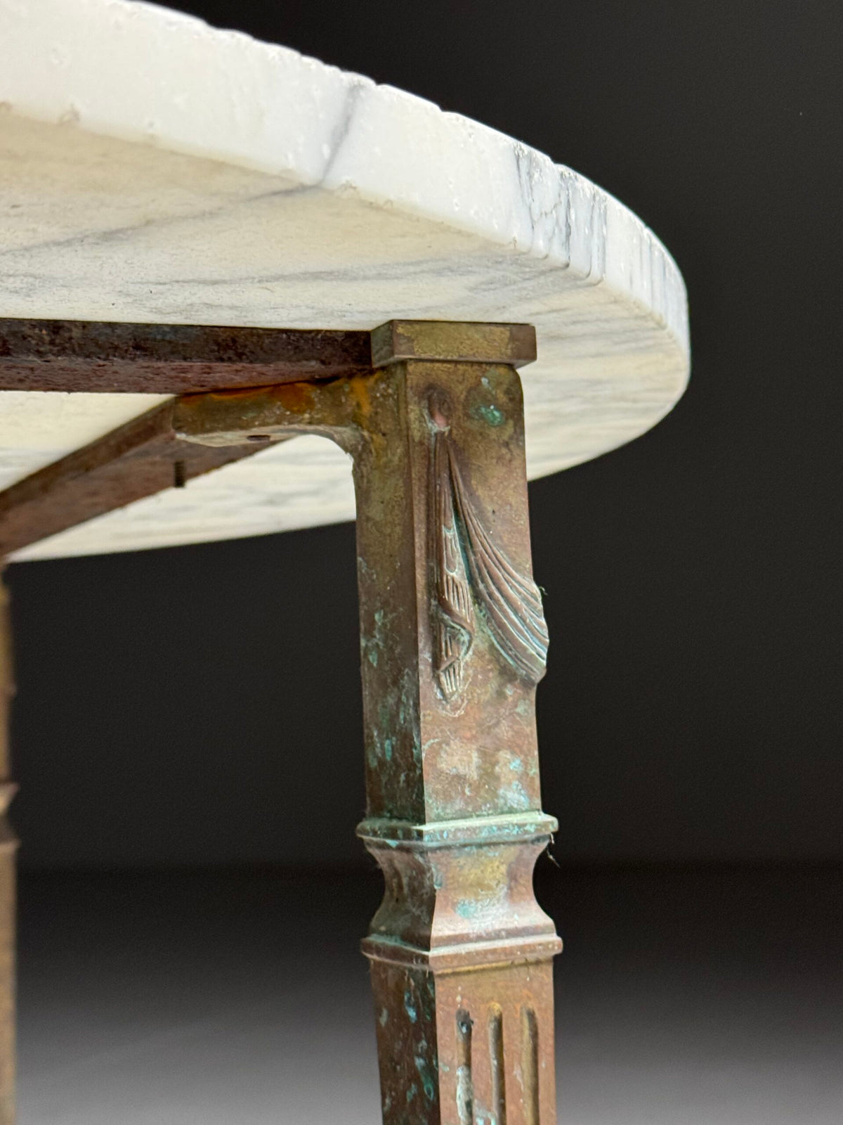 Vintage Italian White Marble Top Coffee Table, Belgium, photo 12