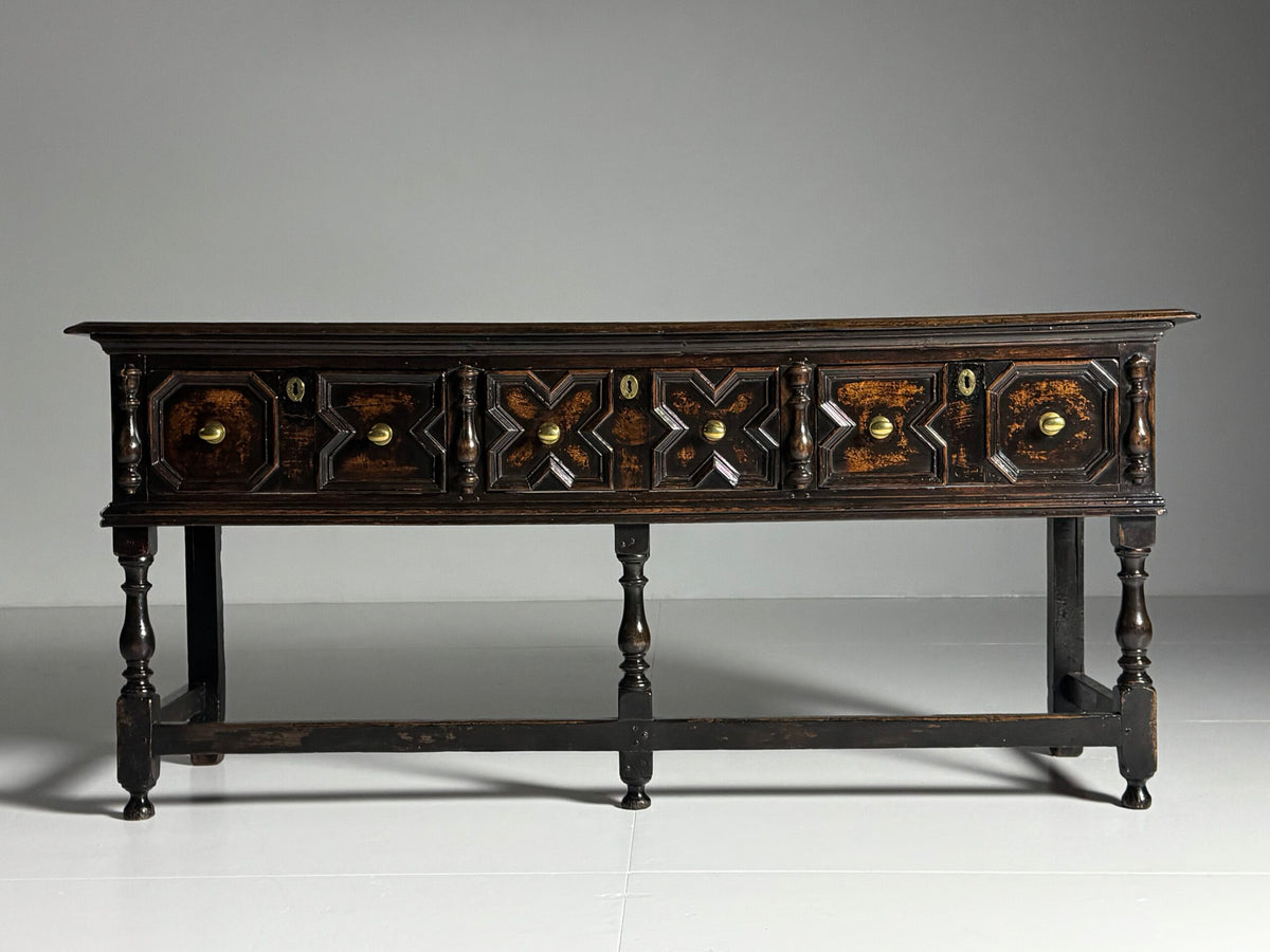 English William and Mary Oak Dresser Base, Late 17th Century, photo 29