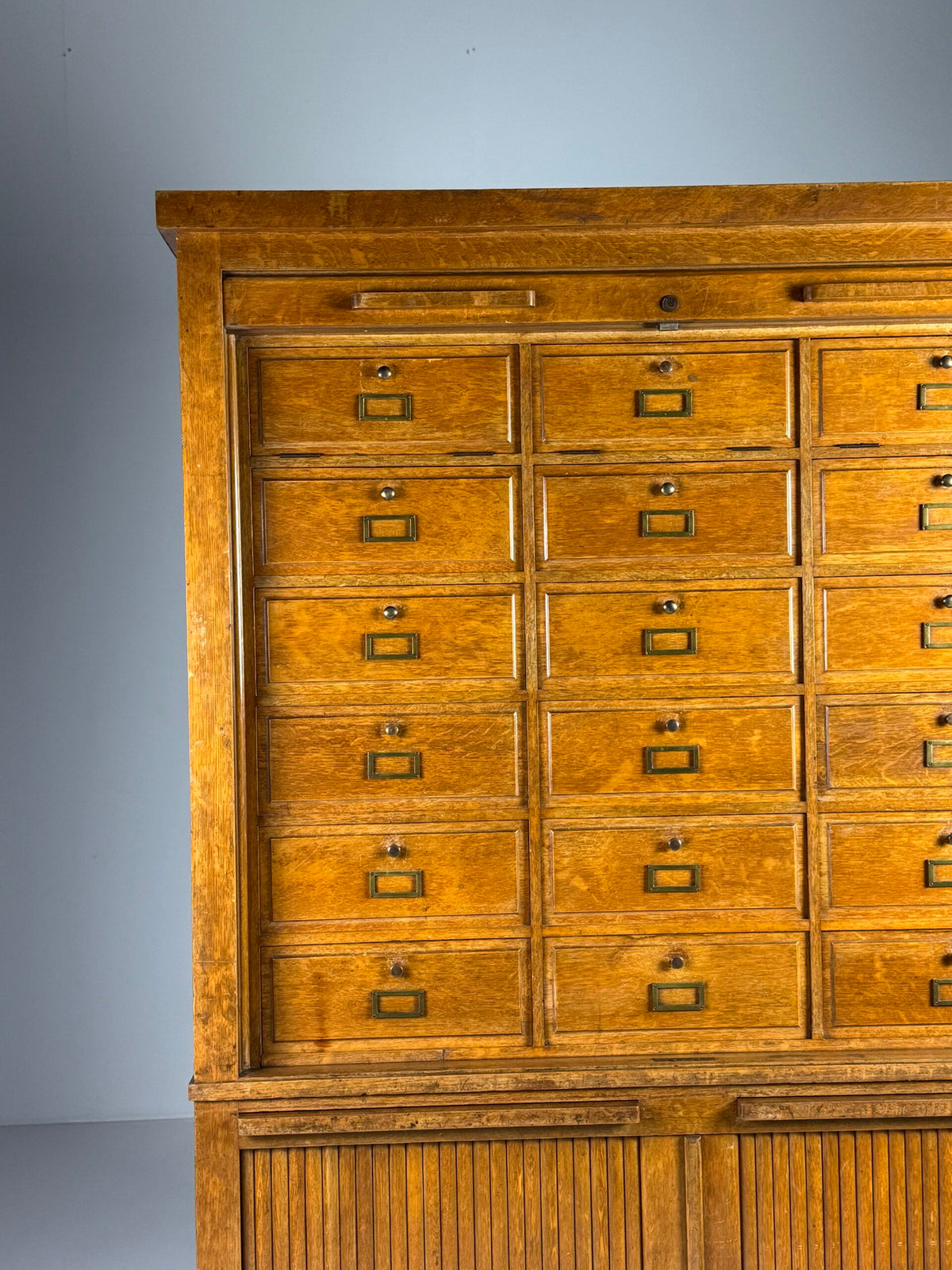 Dutch Oak Filing Cabinet with Roller Doors, 1950s, photo 2