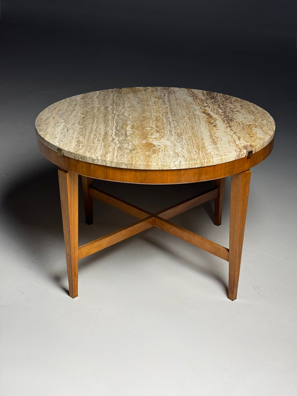Vintage Travertine Top Coffee Table, Belgium, photo 1