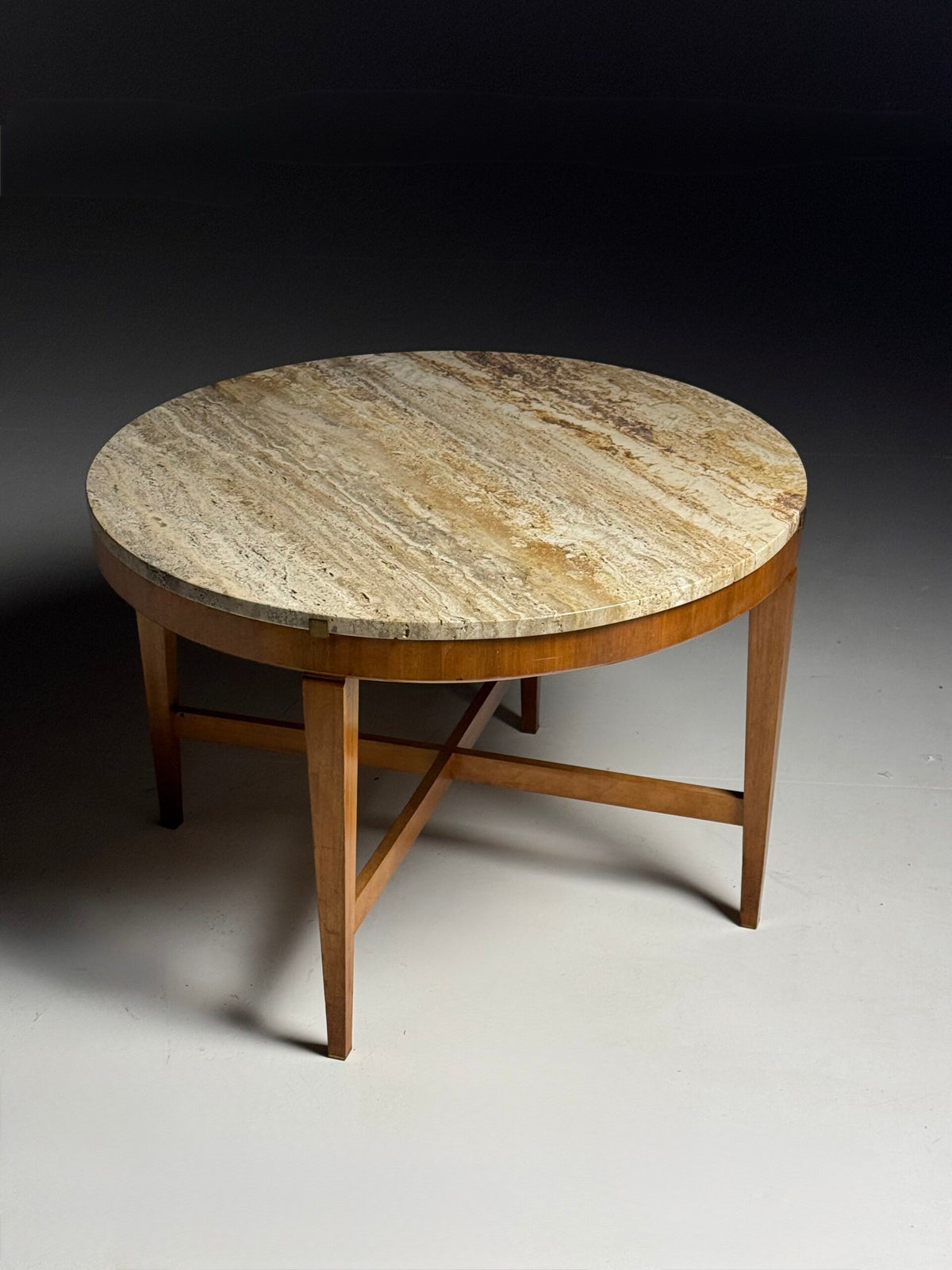 Vintage Travertine Top Coffee Table, Belgium, photo 2
