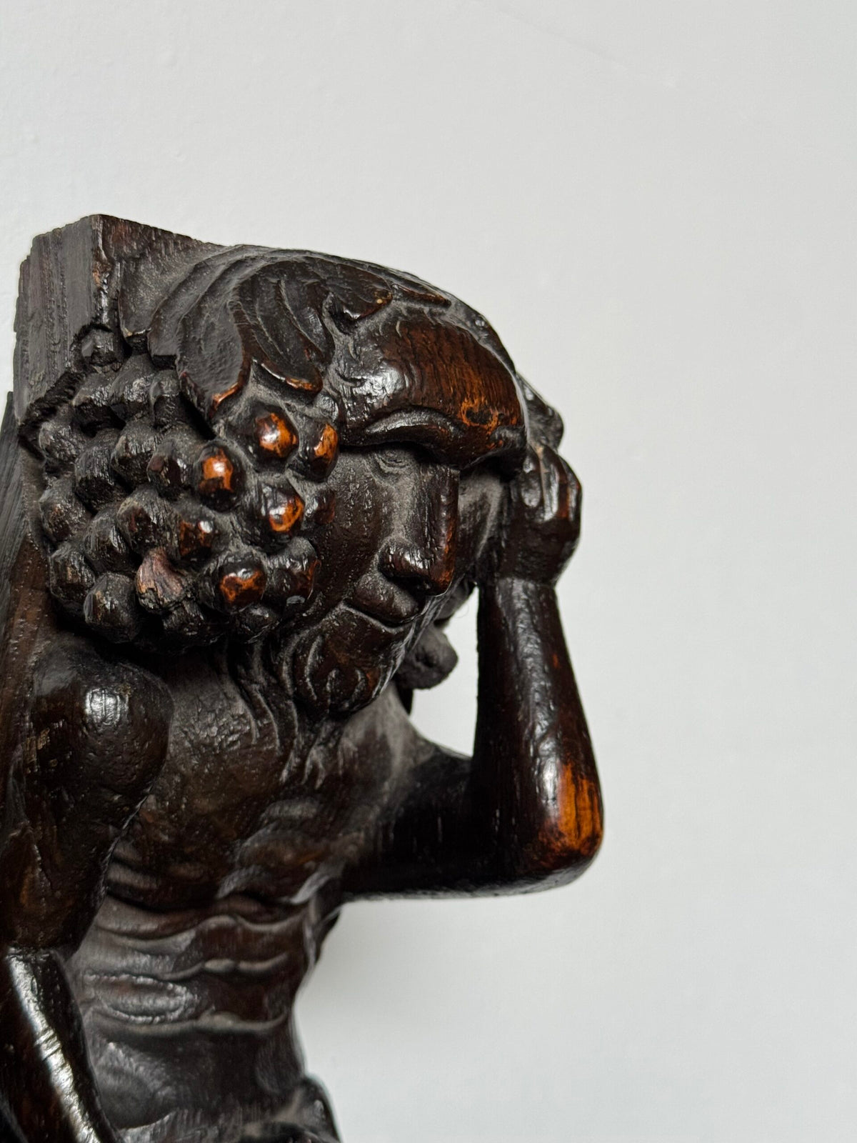 Pair of Hand Carved Wooden Satyrs, 17th or 18th Century, photo 7