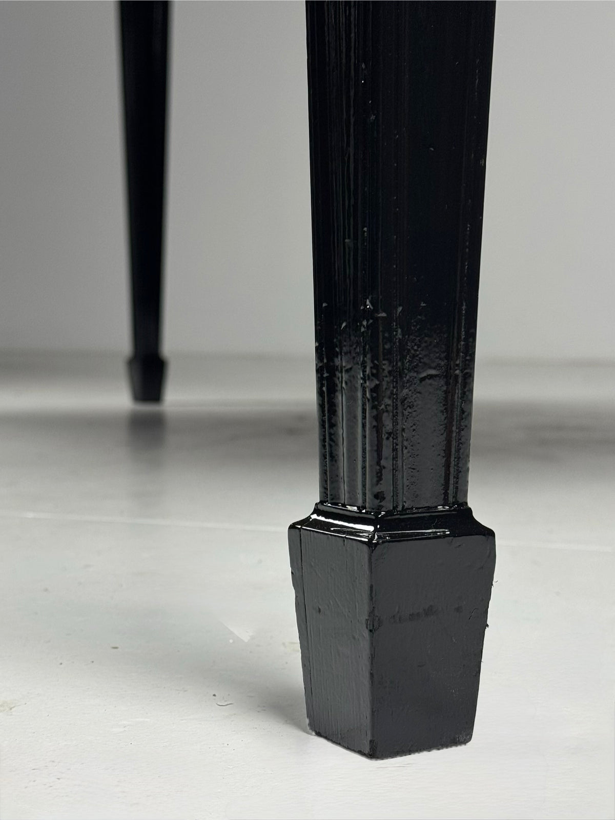 English Black Lacquered Mahogany Writing Table, Late 19th Century, photo 14