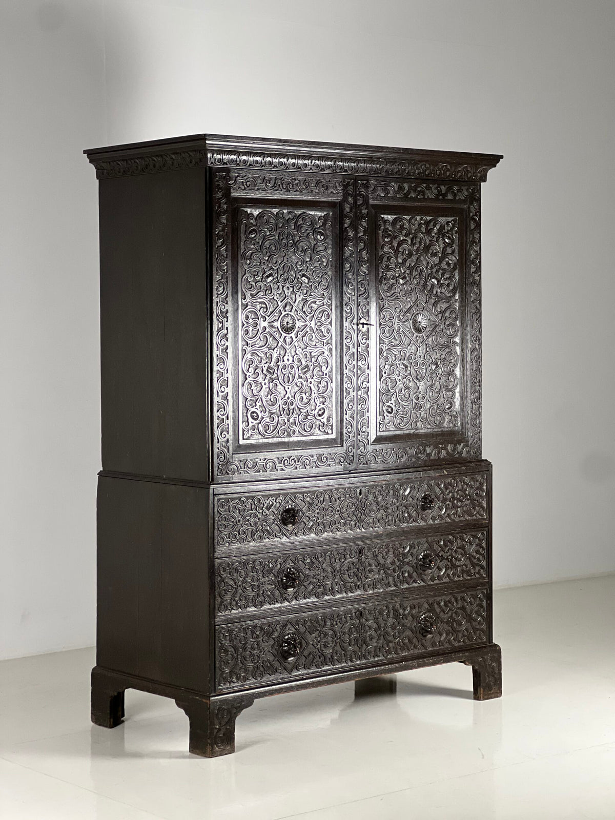 Victorian Oak Cabinet with Hand Carved Panels, c. 1860, photo 7