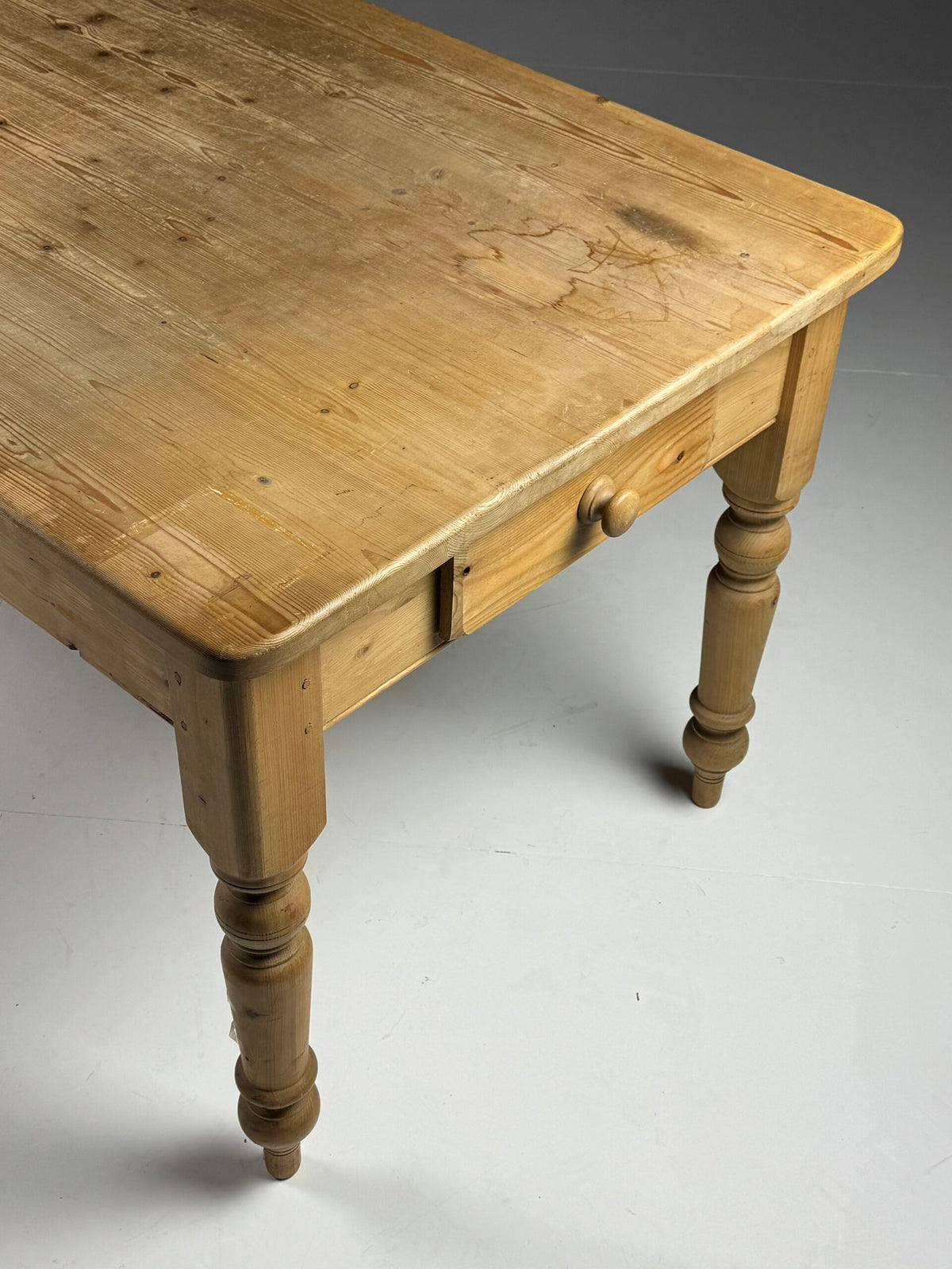 Rustic Solid Pine Dining Table with Six Drawers, 190 cm, photo 2