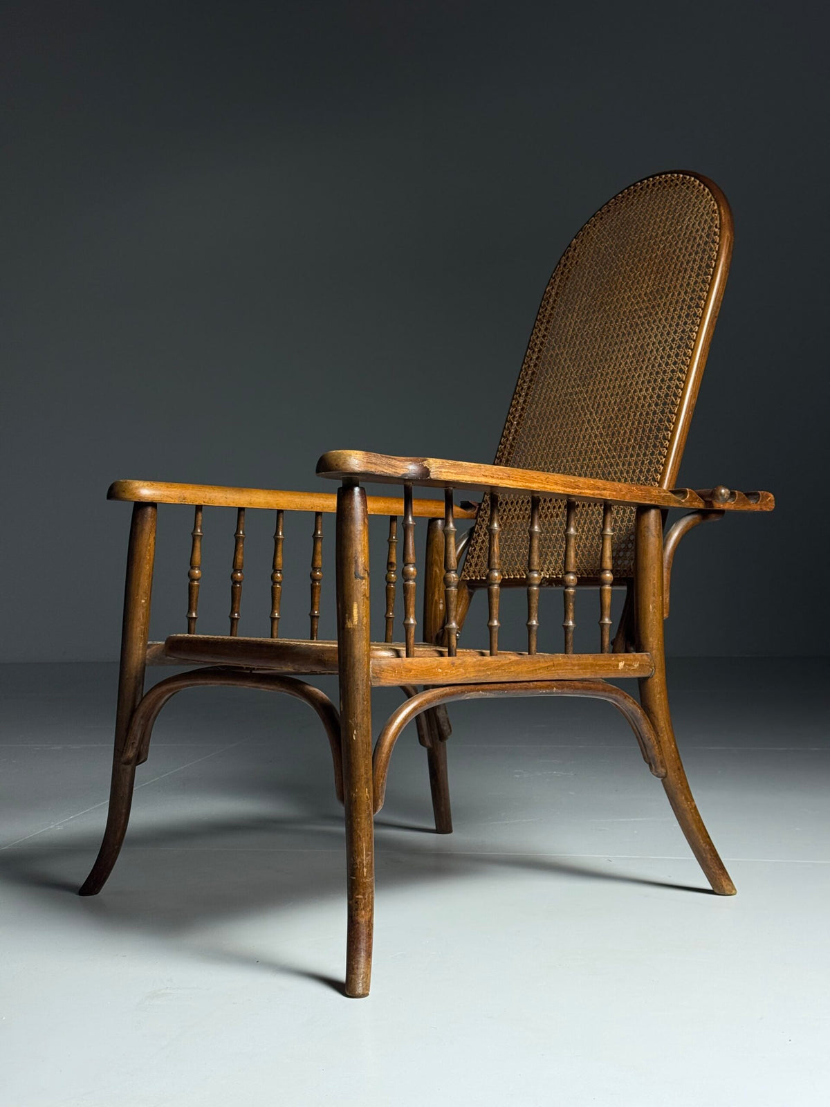 Thonet Style Bentwood Armchair with Cane Seat, 20th Century, photo 15