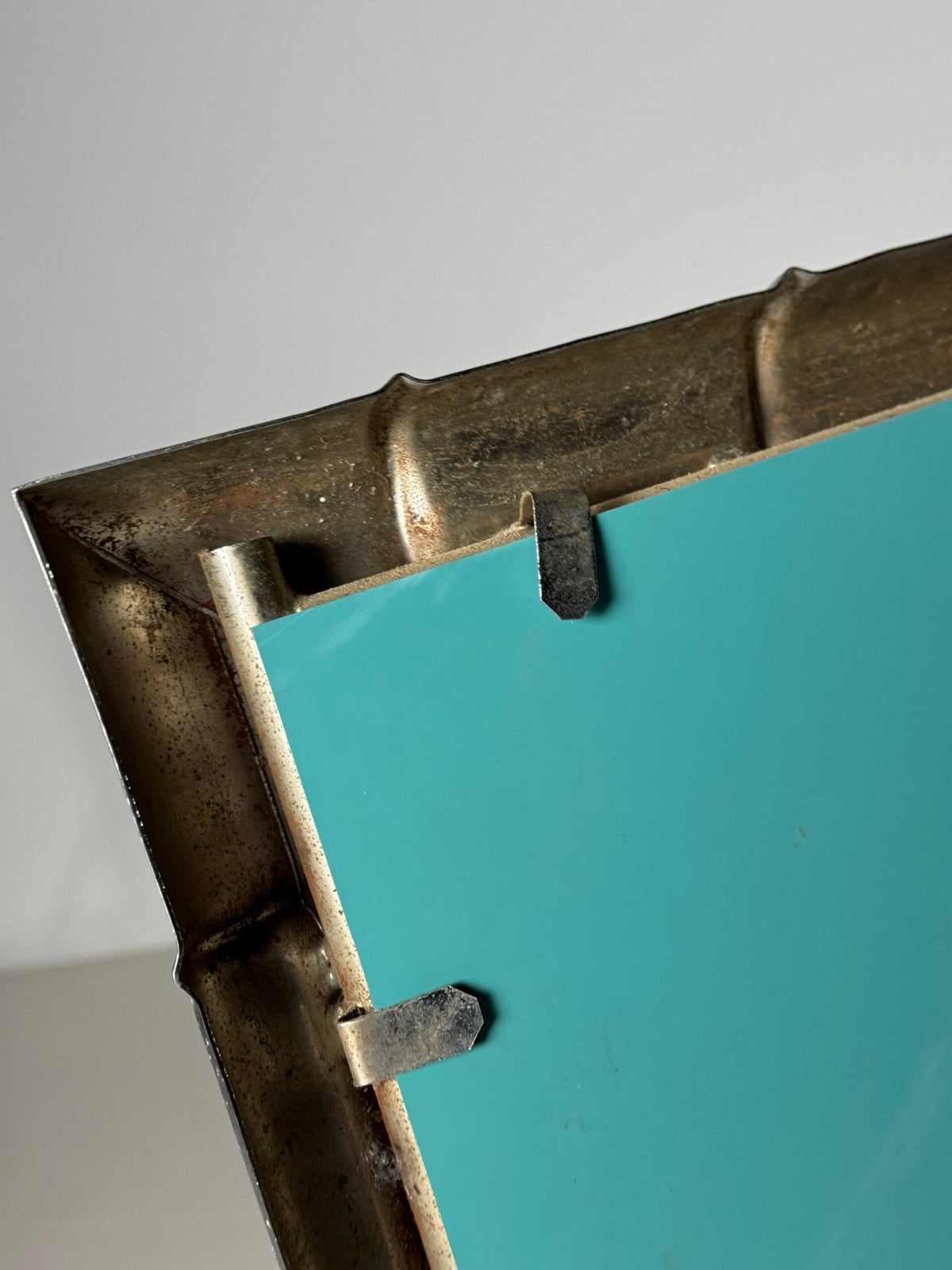 Large Chrome Faux Bamboo Mirror, 1970s to 1980s, photo 2