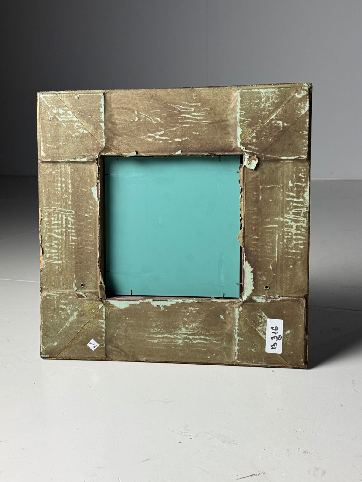 Vintage Square Gold Coloured Mirror, Mid 20th Century, photo 2