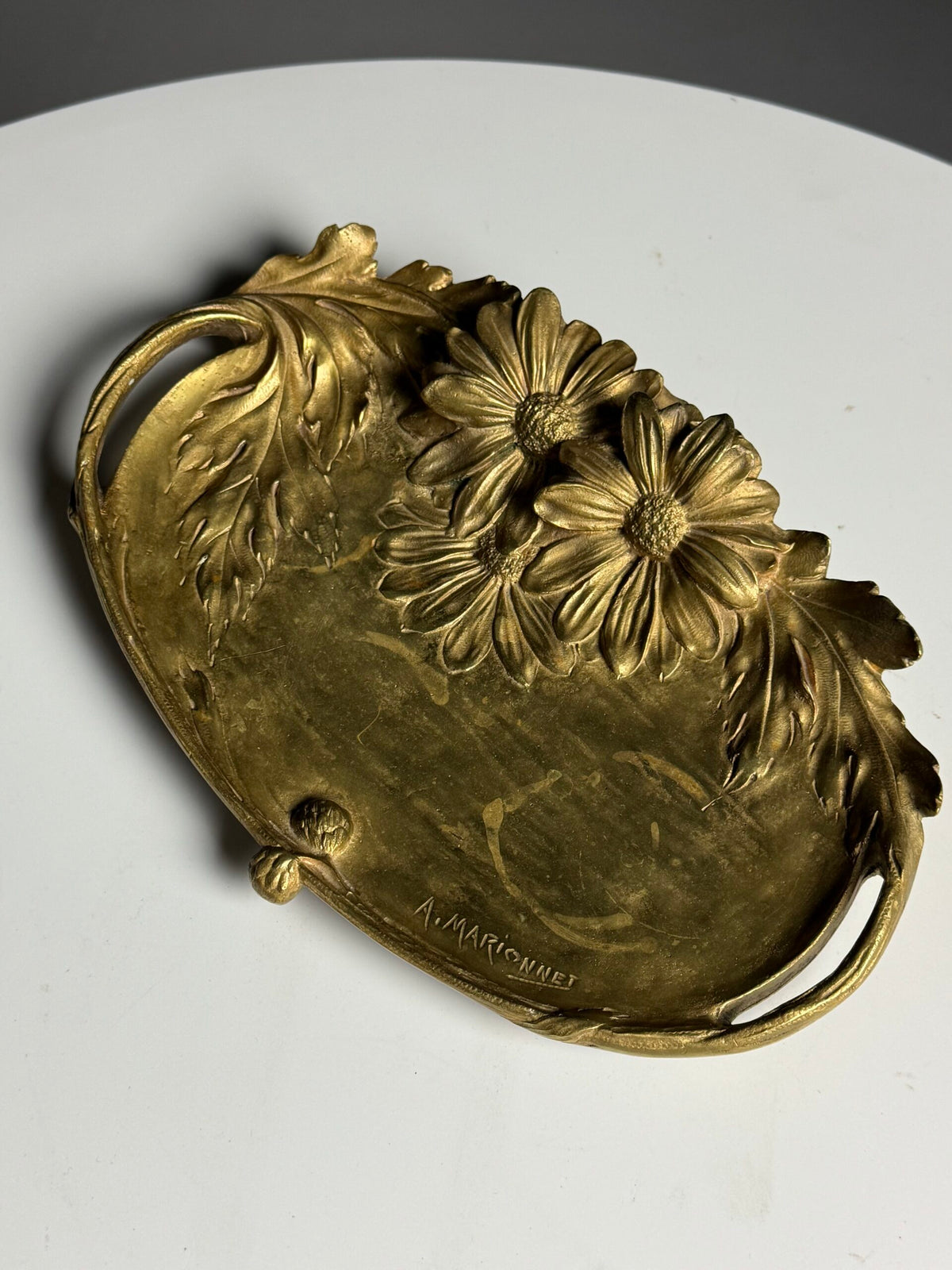 Ornate Bronze Dish Signed A. Marionnet, France, photo 7
