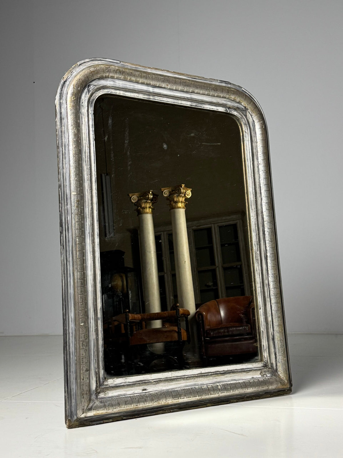 Antique Silvered Mirror, Louis Philippe Period, France, photo 1
