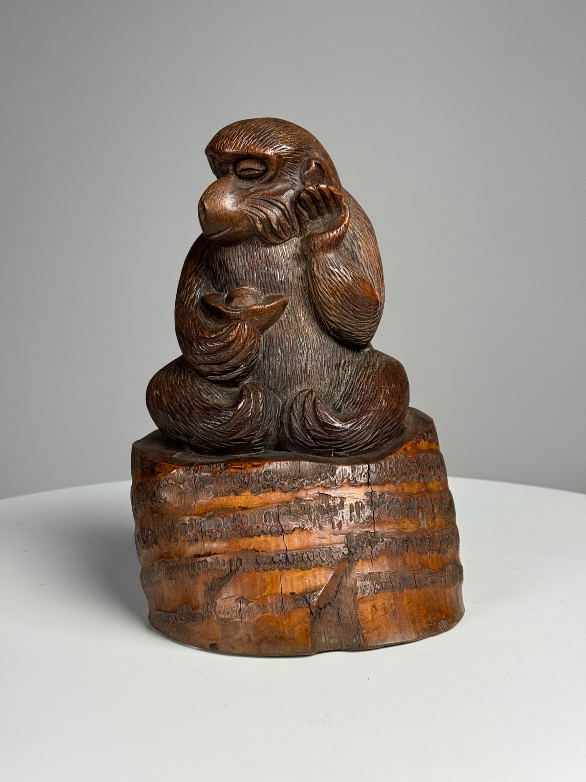 Hand Carved Wooden Monkey Sculpture, 20th Century, photo 1