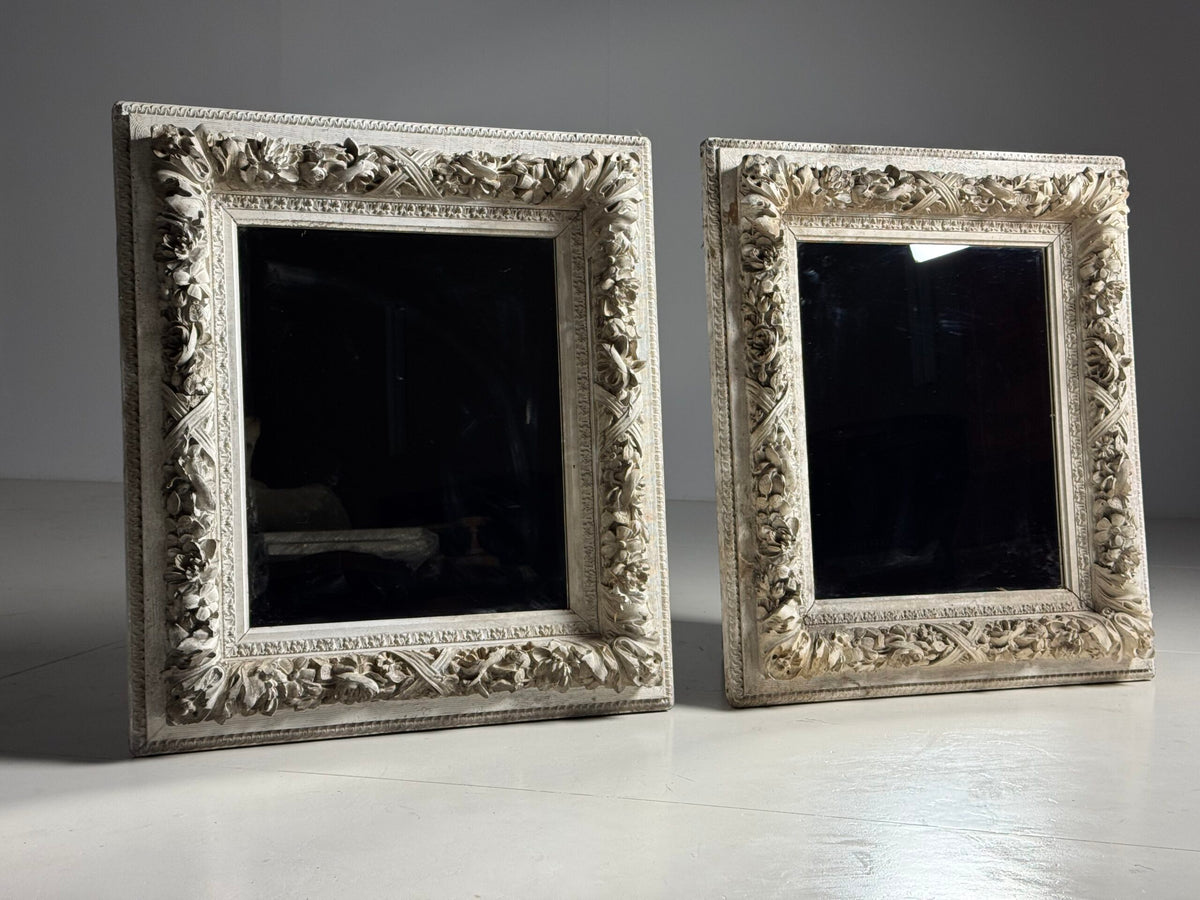 Set of Three White French Mirrors, Early to Mid 20th Century, photo 24
