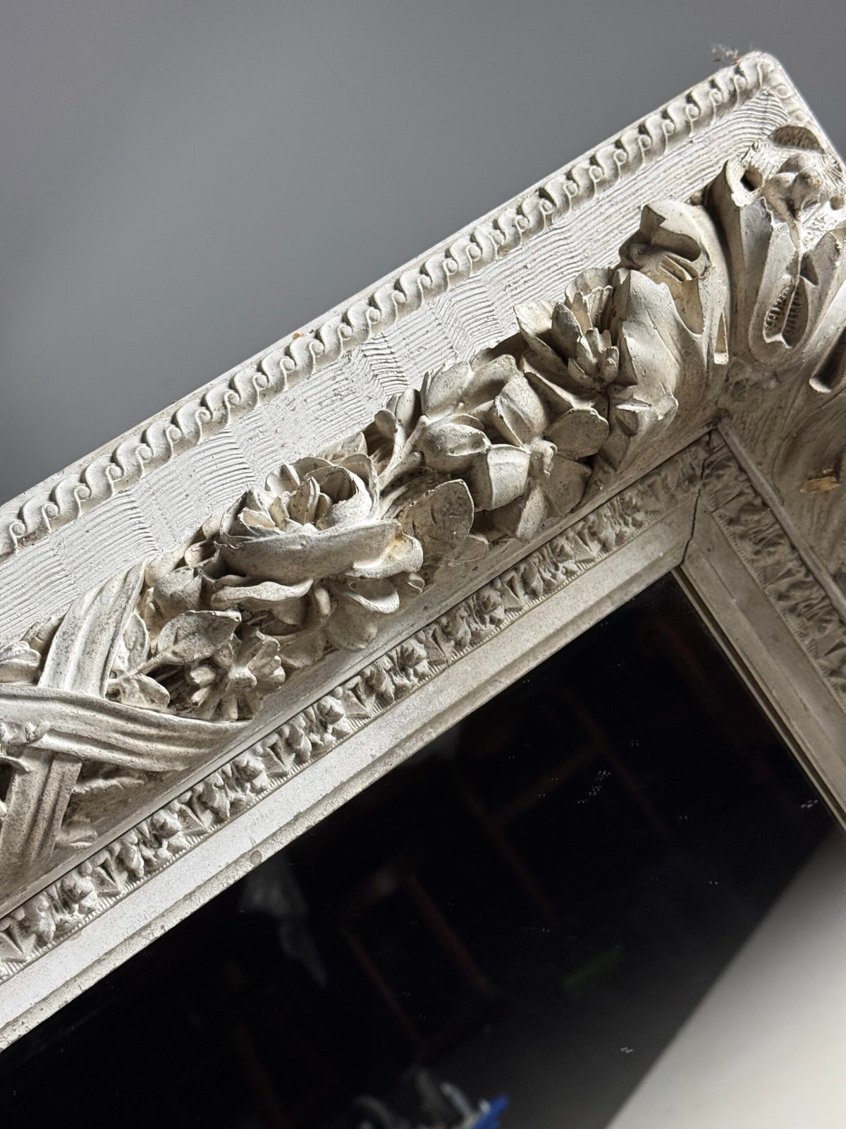 Set of Three White French Mirrors, Early to Mid 20th Century, photo 20