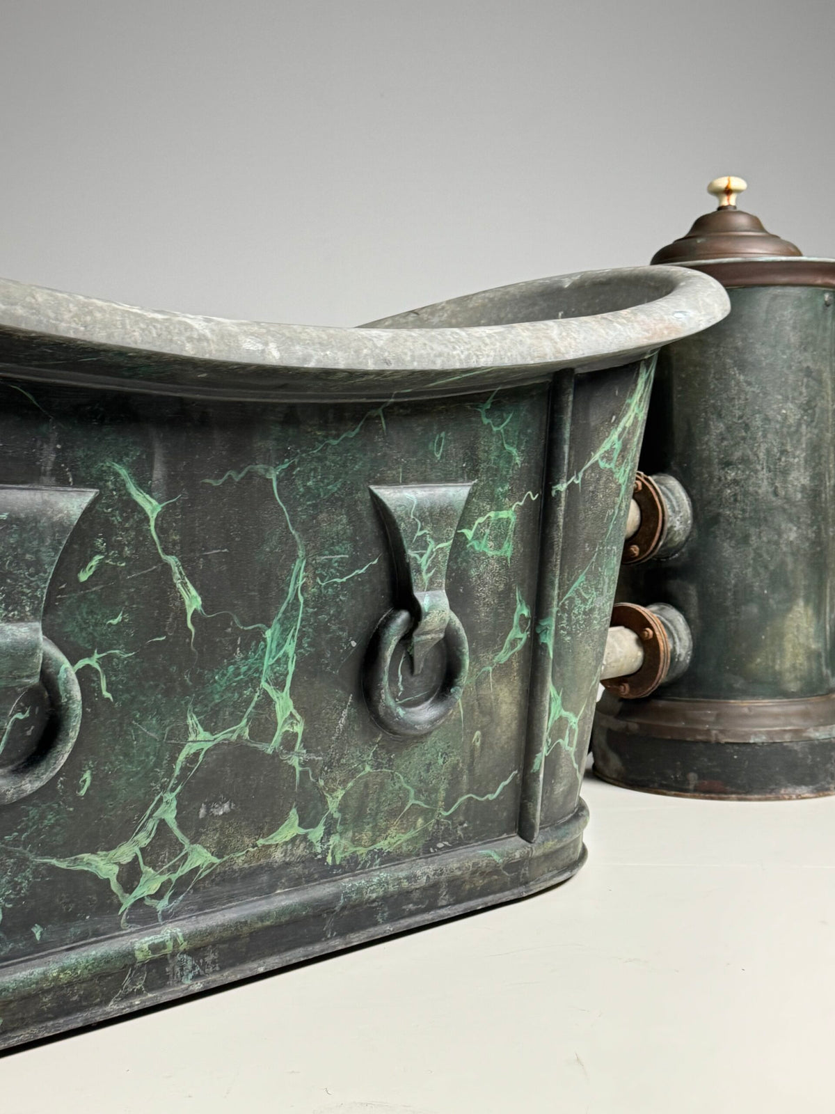 French Faux Marbre Painted Bathtub, c. 1900, photo 18