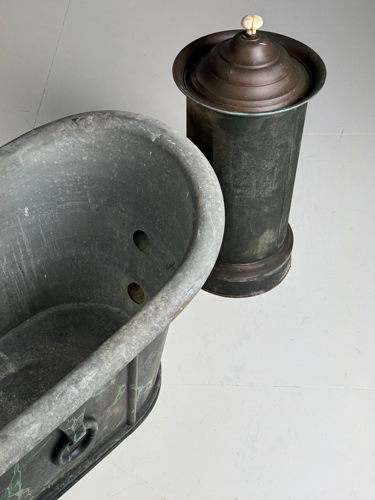 French Faux Marbre Painted Bathtub, c. 1900, photo 17