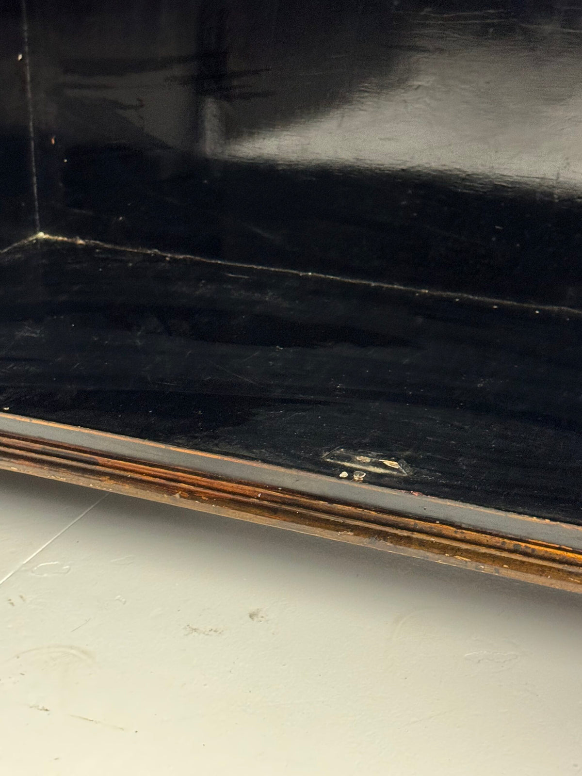 English Black Lacquer Chinoiserie Cabinet, Mid 20th Century, photo 11