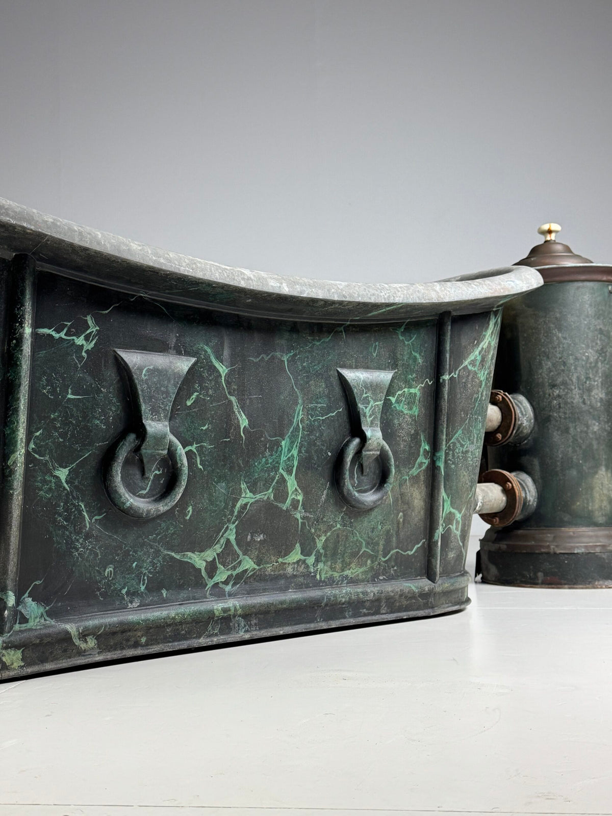 French Faux Marbre Painted Bathtub, c. 1900, photo 2