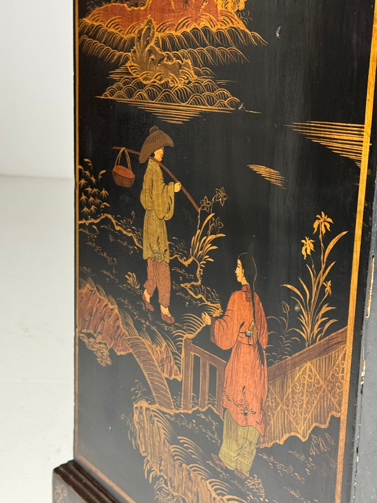 English Black Lacquer Chinoiserie Cabinet, Mid 20th Century, photo 8