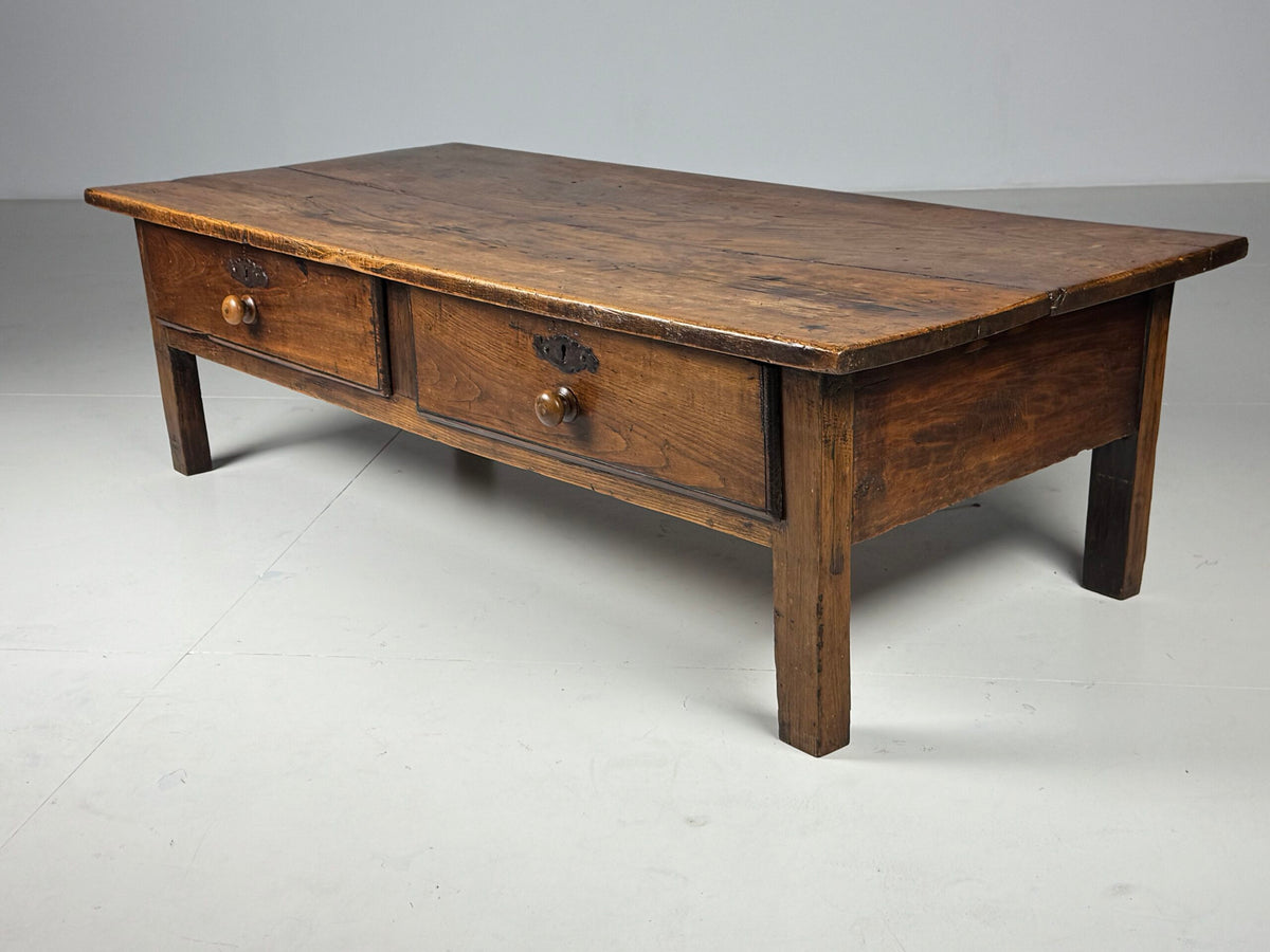 French Farmhouse Coffee Table with Two Drawers, photo 2