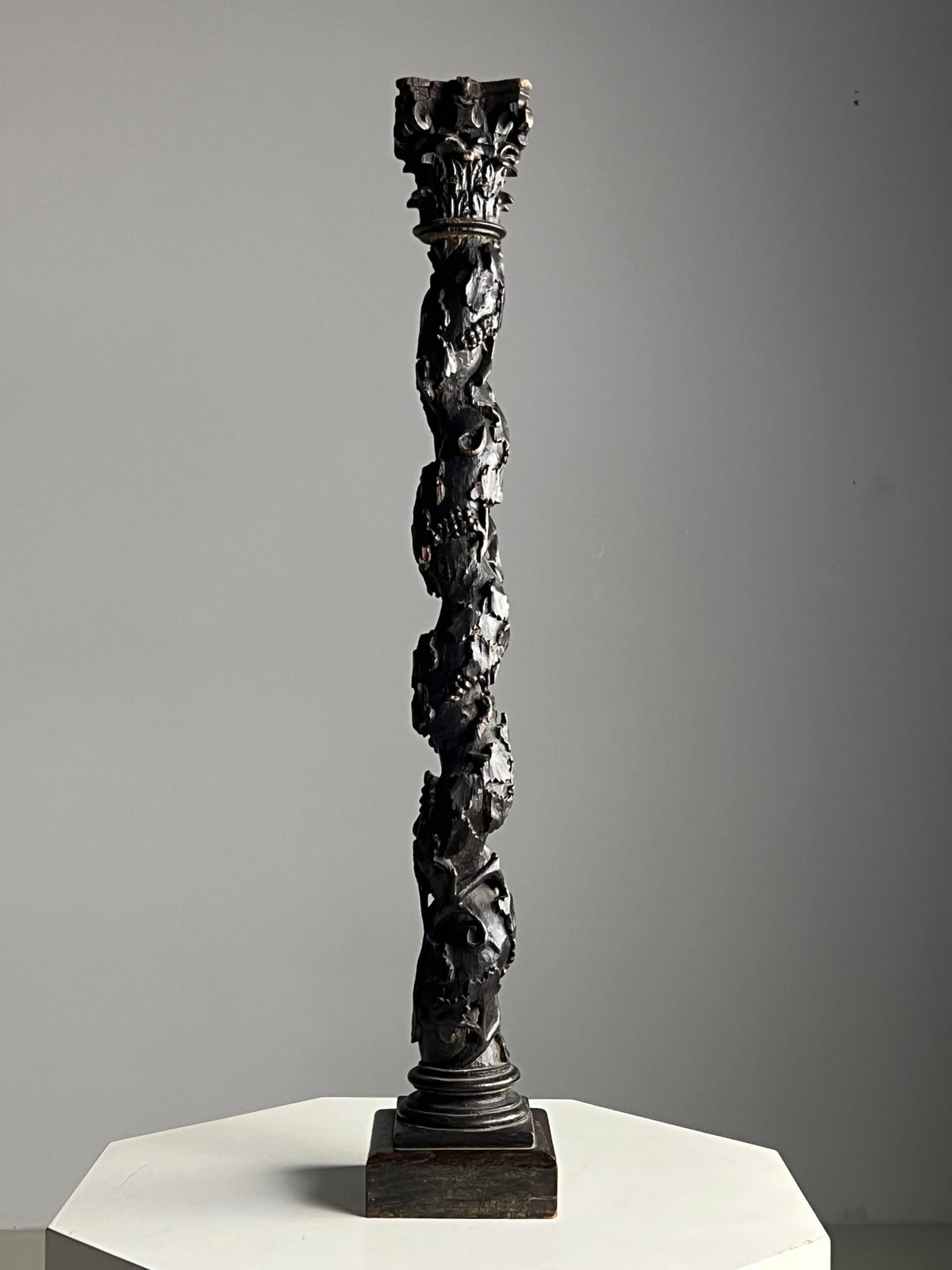 Hand Carved Corinthian Column, 19th Century, photo 9