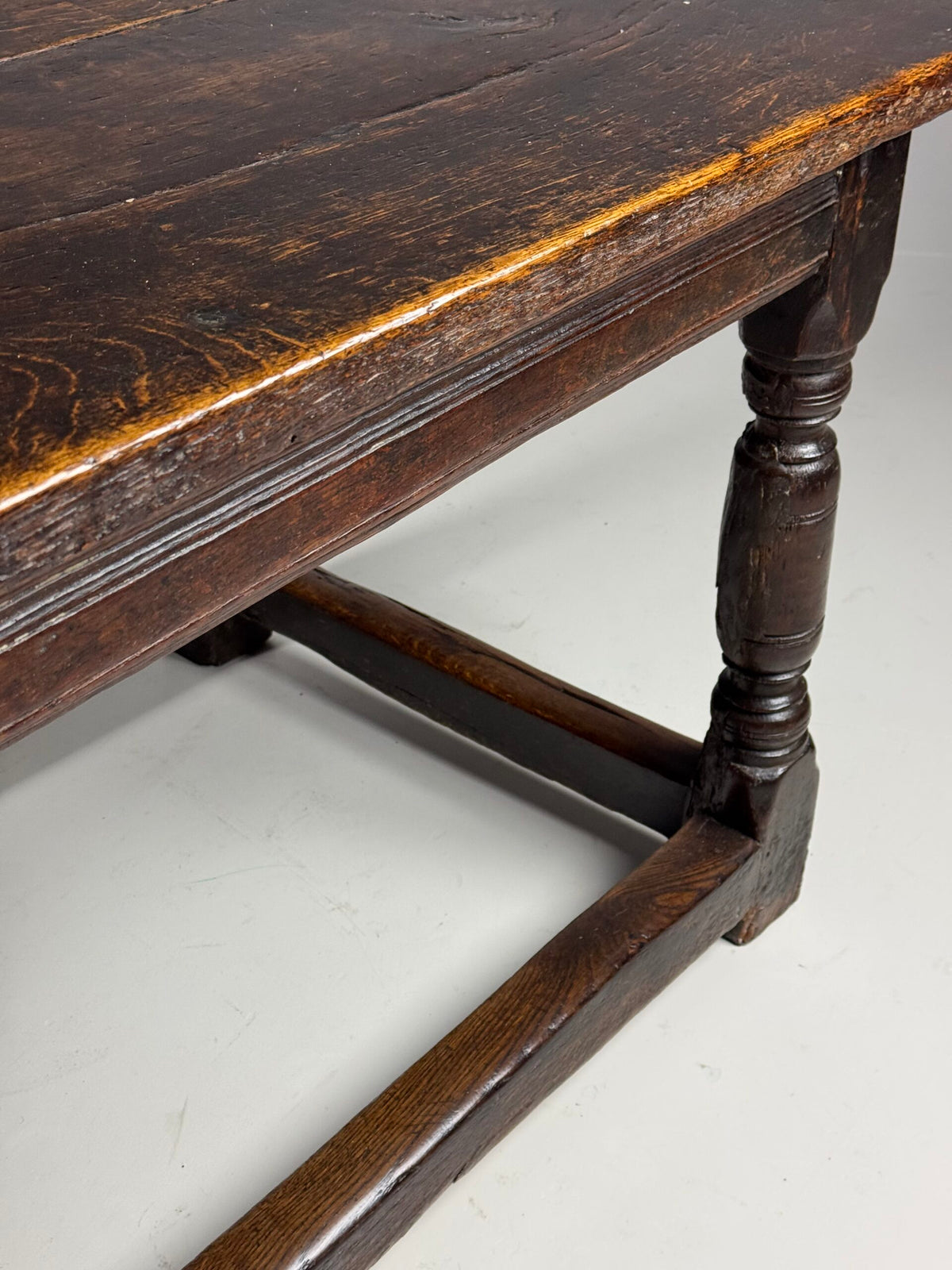 17th Century Oak Refectory Table with Carved Leaf Rail, photo 16
