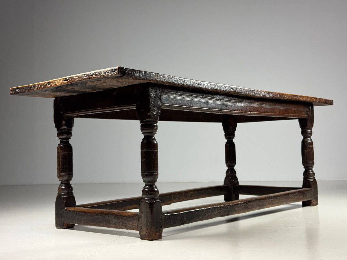 17th Century Oak Refectory Table with Carved Leaf Rail, photo 13