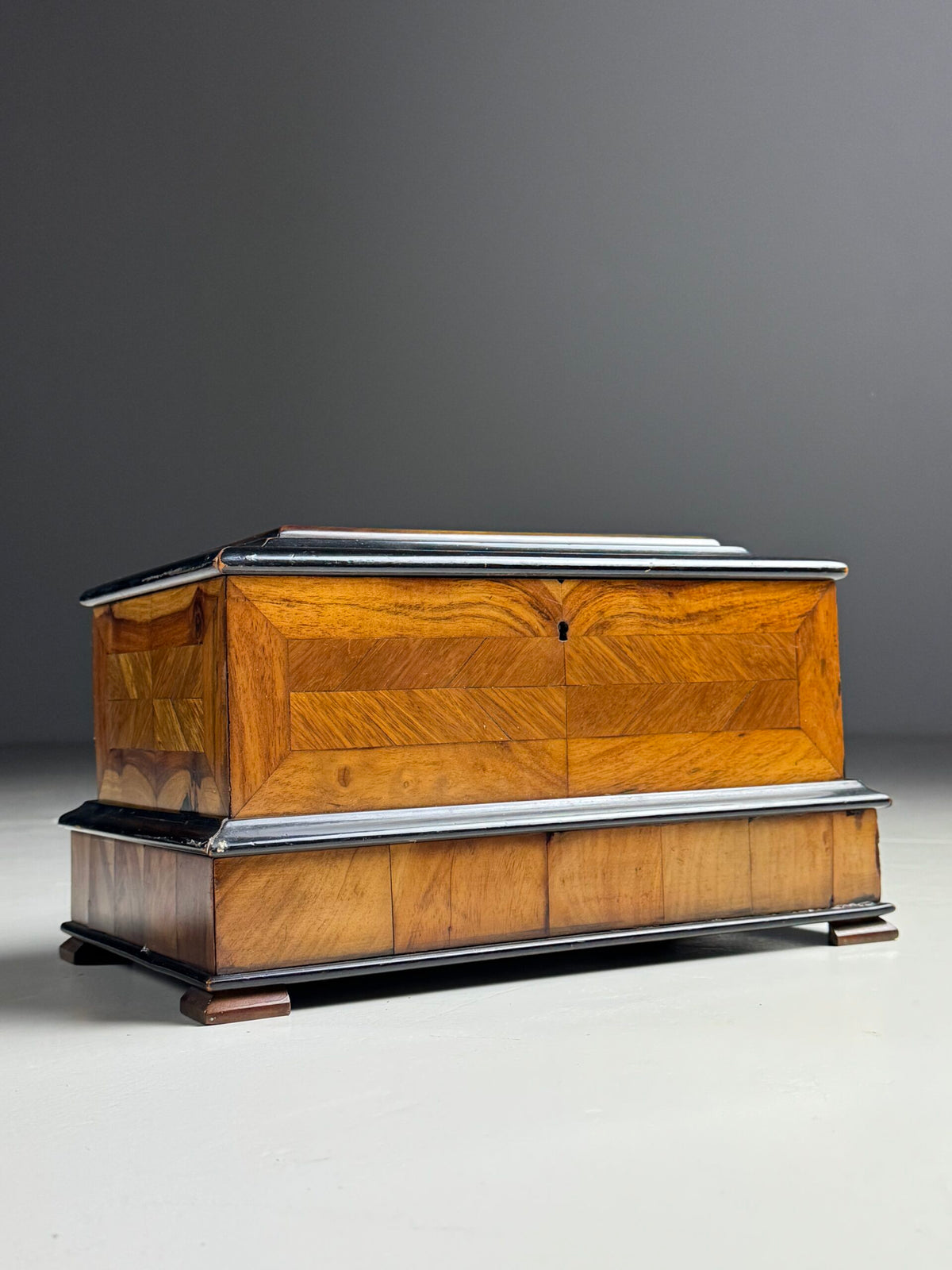 German Veneered Box with Secret Drawer, c. 1800, photo 1