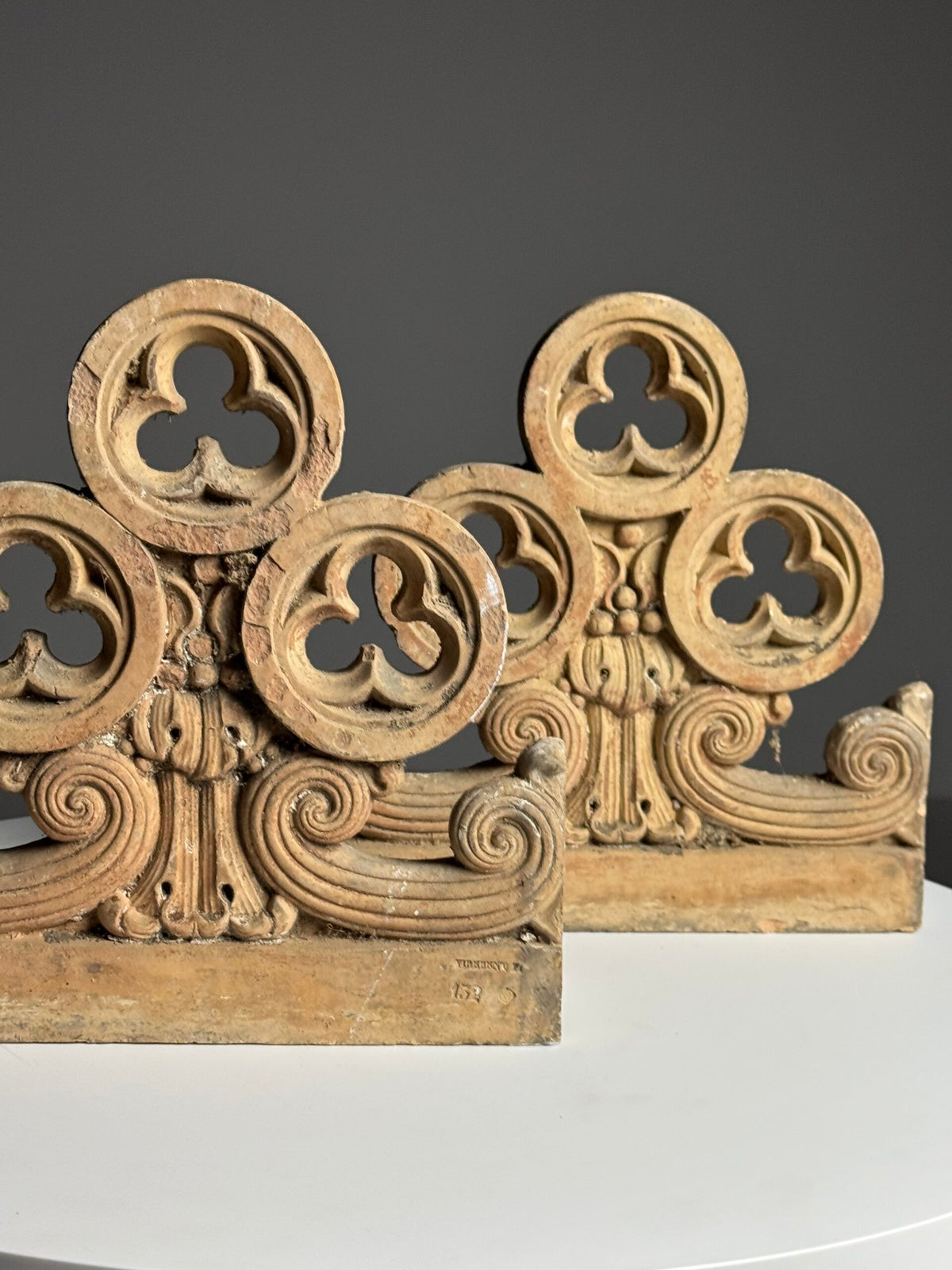 Pair of Neo-Gothic Terracotta Ornaments, photo 1