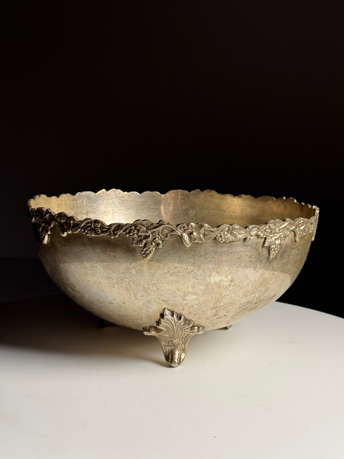 Vintage Wine Cooler or Champagne Bowl with Grape Decoration, photo 1