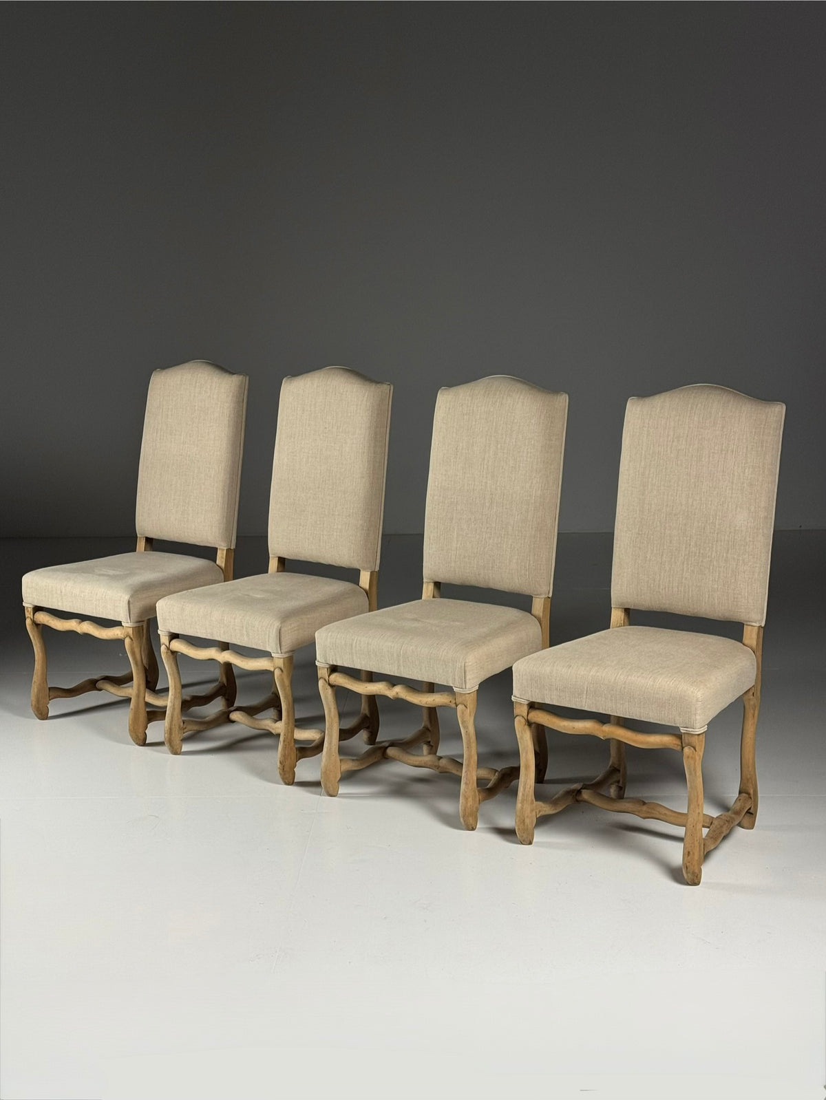 Set of Four Os de Mouton Dining Chairs in Beige, photo 2