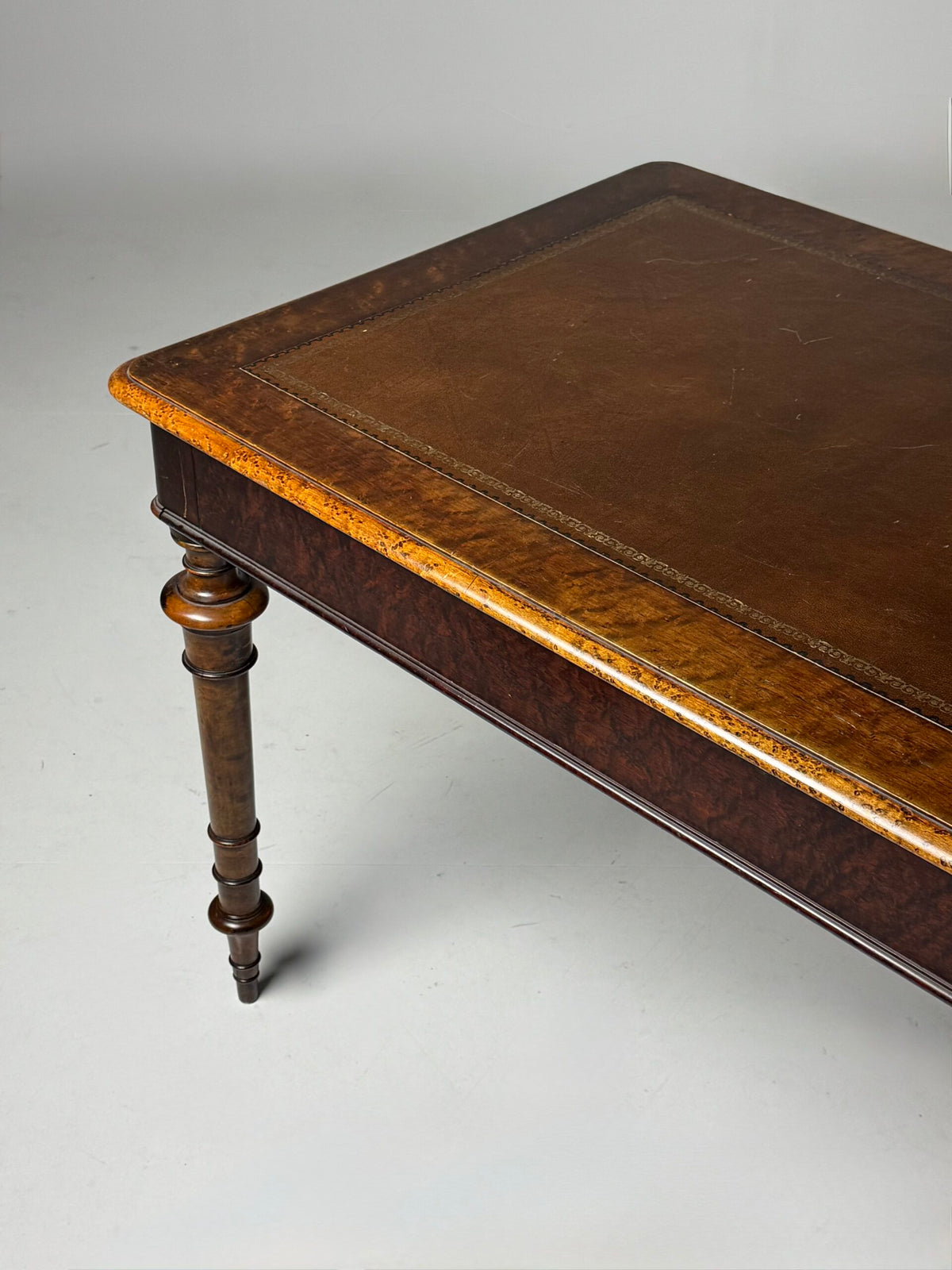 Victorian Mahogany Writing Table with Leather Top, 1850 to 1870, photo 25