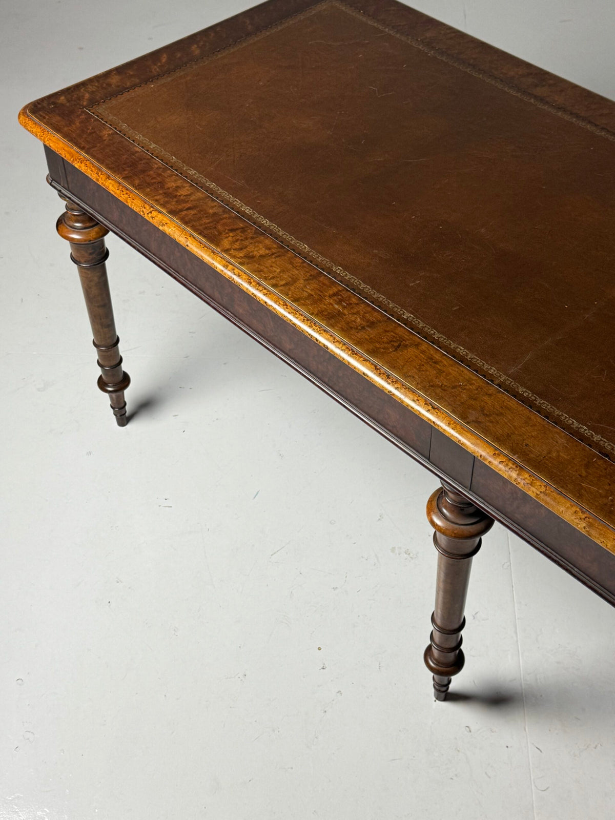 Victorian Mahogany Writing Table with Leather Top, 1850 to 1870, photo 14