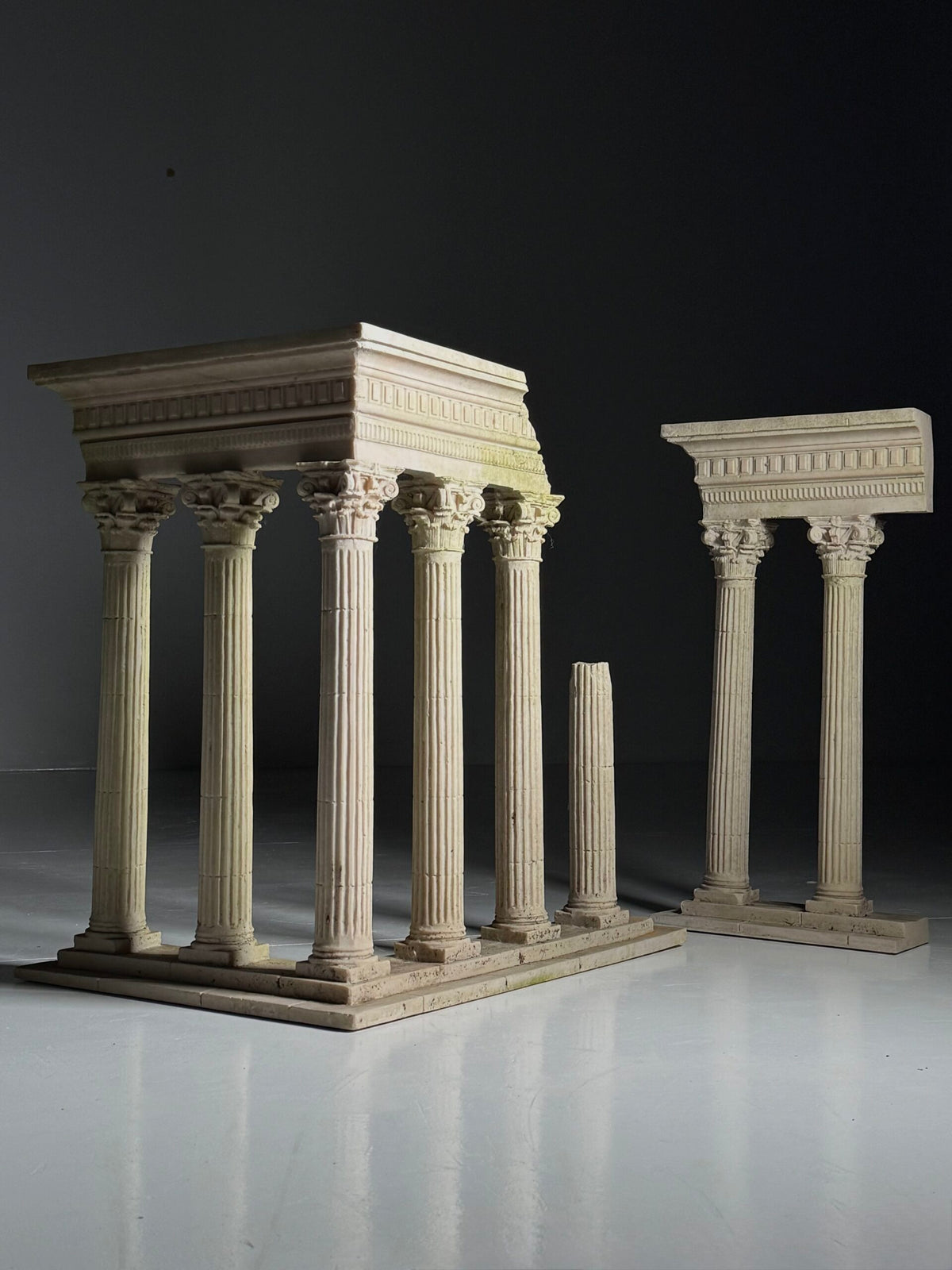 Grand Tour Cast Marble Models of Roman Temple Ruins, Mid 20th Century, photo 2