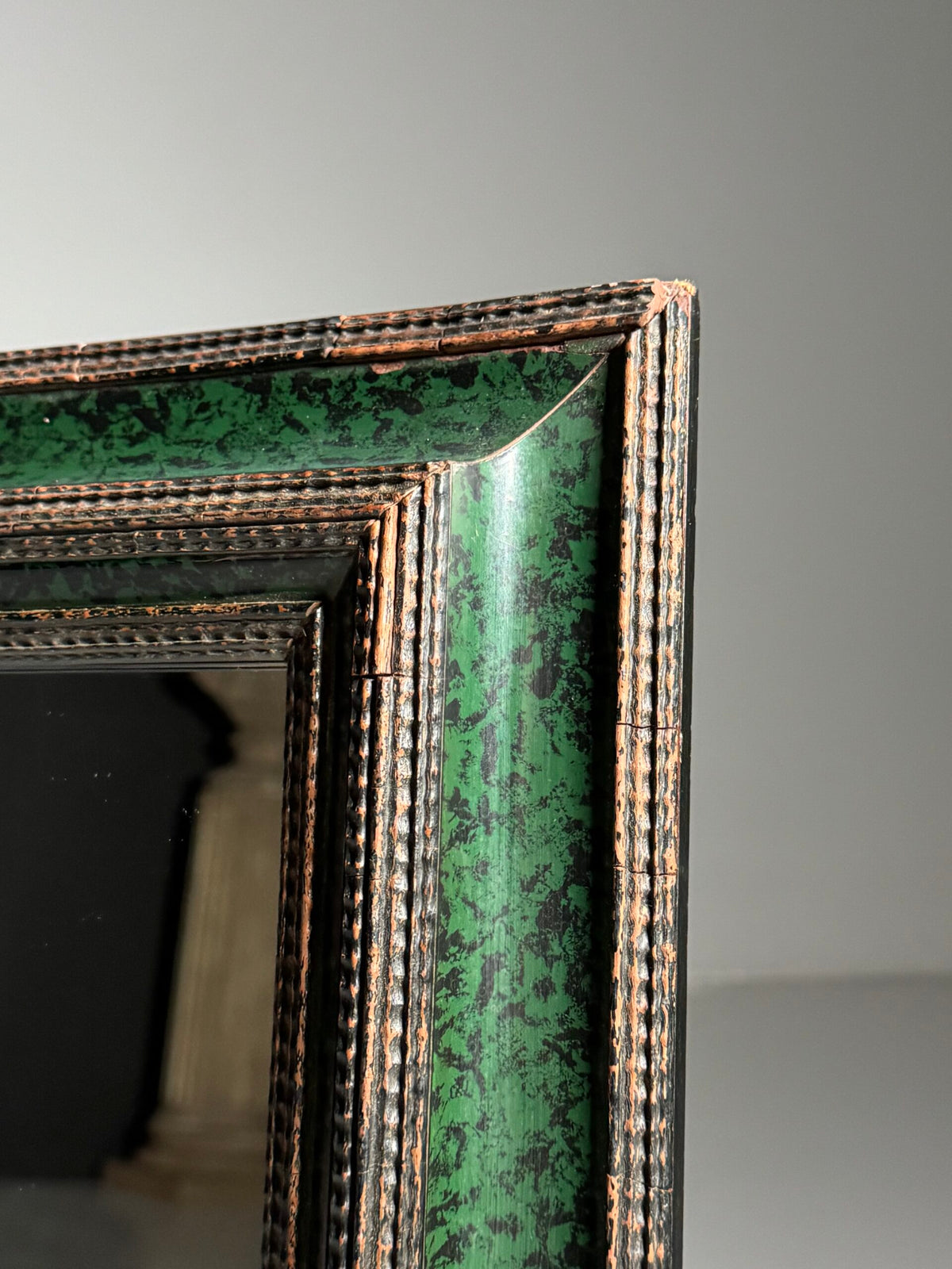 Green and Black Ripple Frame Mirror, Late 20th Century, photo 11