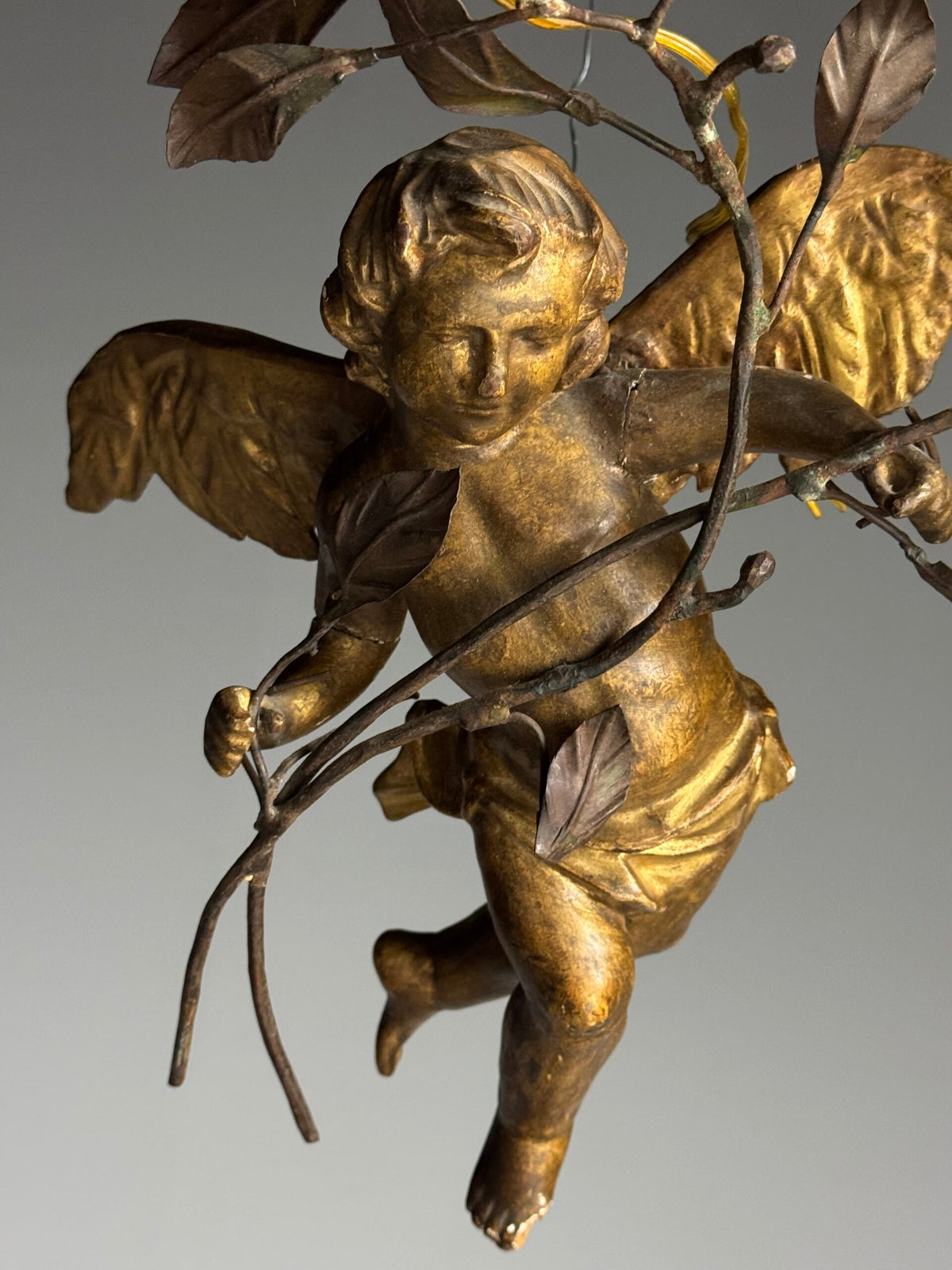 Pair of Giltwood Putti Lamps, France or Italy, 19th Century, photo 2