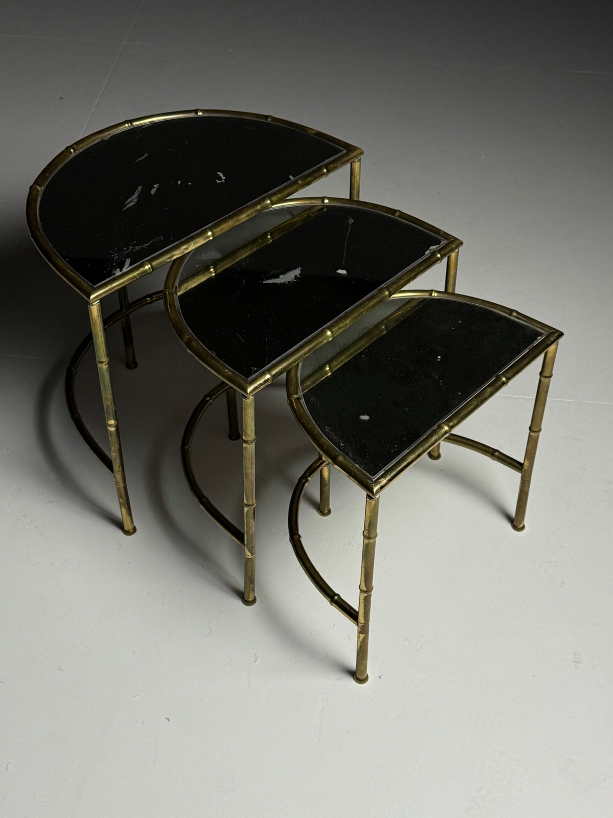 Set of Three Faux Bamboo Nesting Tables, 1960s to 1970s, photo 15