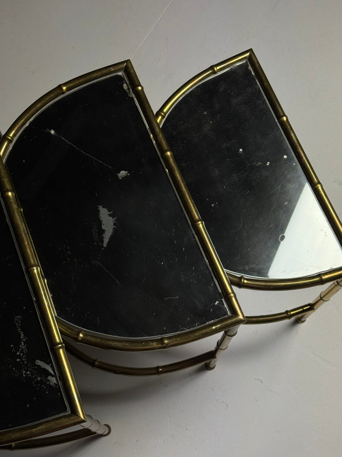 Set of Three Faux Bamboo Nesting Tables, 1960s to 1970s, photo 9