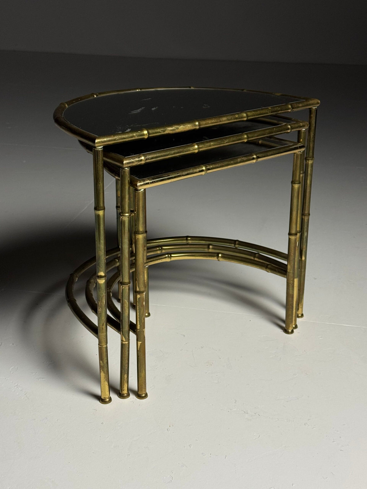 Set of Three Faux Bamboo Nesting Tables, 1960s to 1970s, photo 3