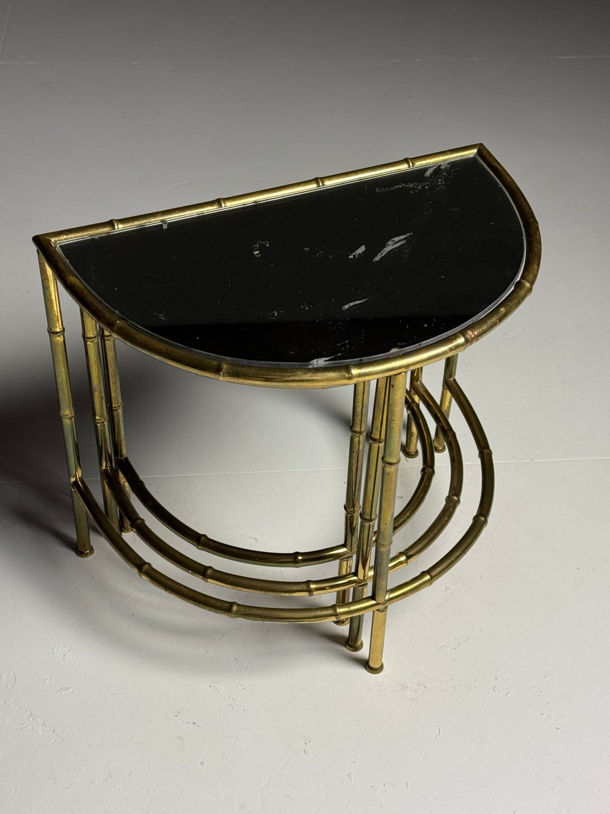 Set of Three Faux Bamboo Nesting Tables, 1960s to 1970s, photo 4