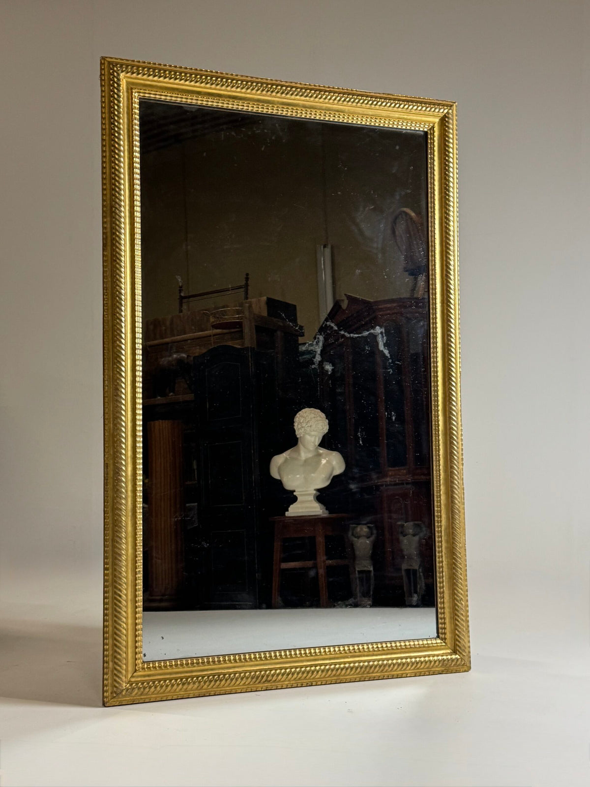Very Large French Giltwood Ripple Frame Mirror, 187 cm, photo 1