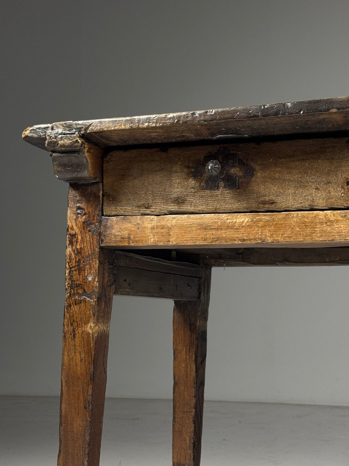 Spanish Walnut Table with Three Drawers, 18th Century, photo 26