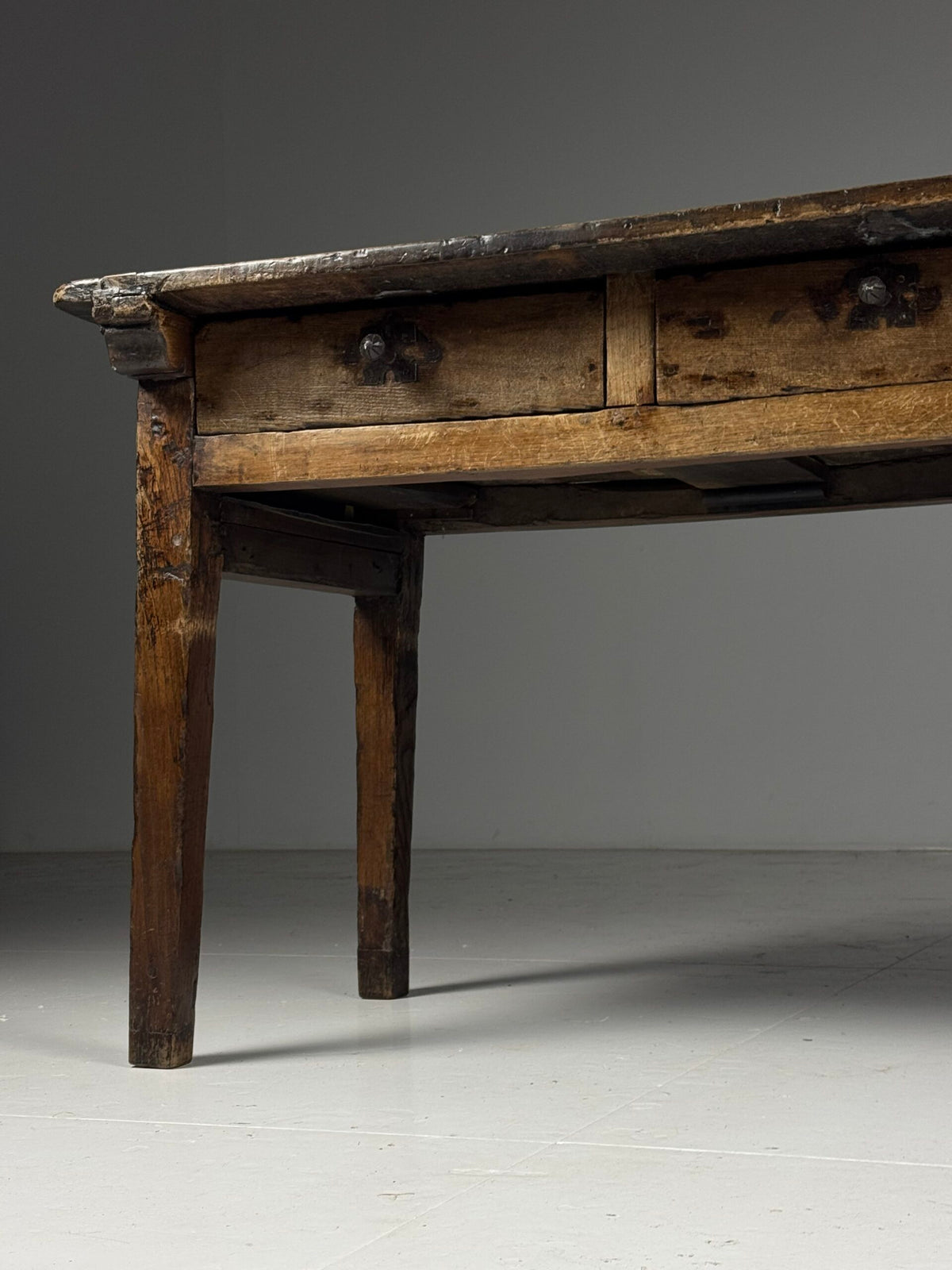 Spanish Walnut Table with Three Drawers, 18th Century, photo 21