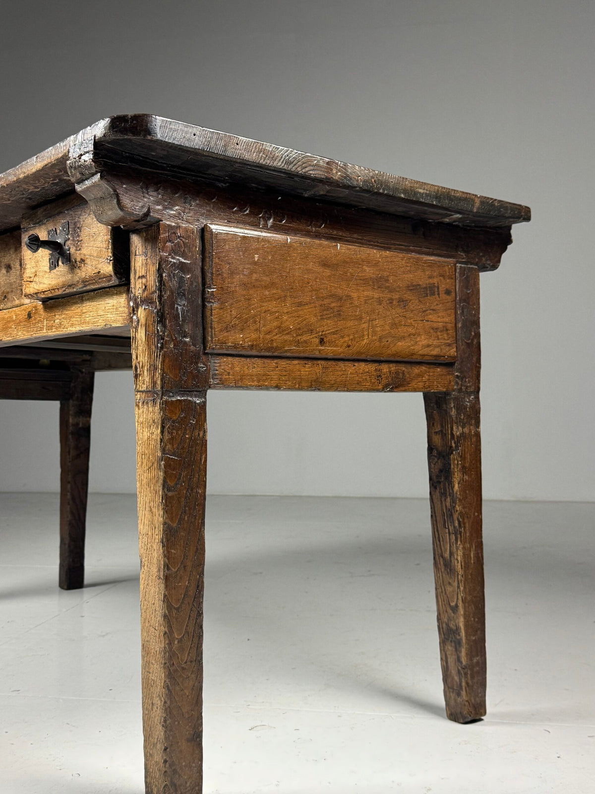 Spanish Walnut Table with Three Drawers, 18th Century, photo 11