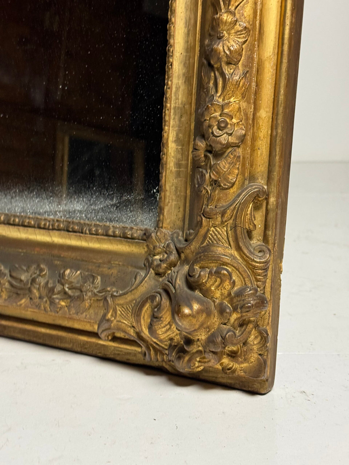 Pair of Large French Giltwood Mantel Mirrors, Mid 19th Century, photo 30