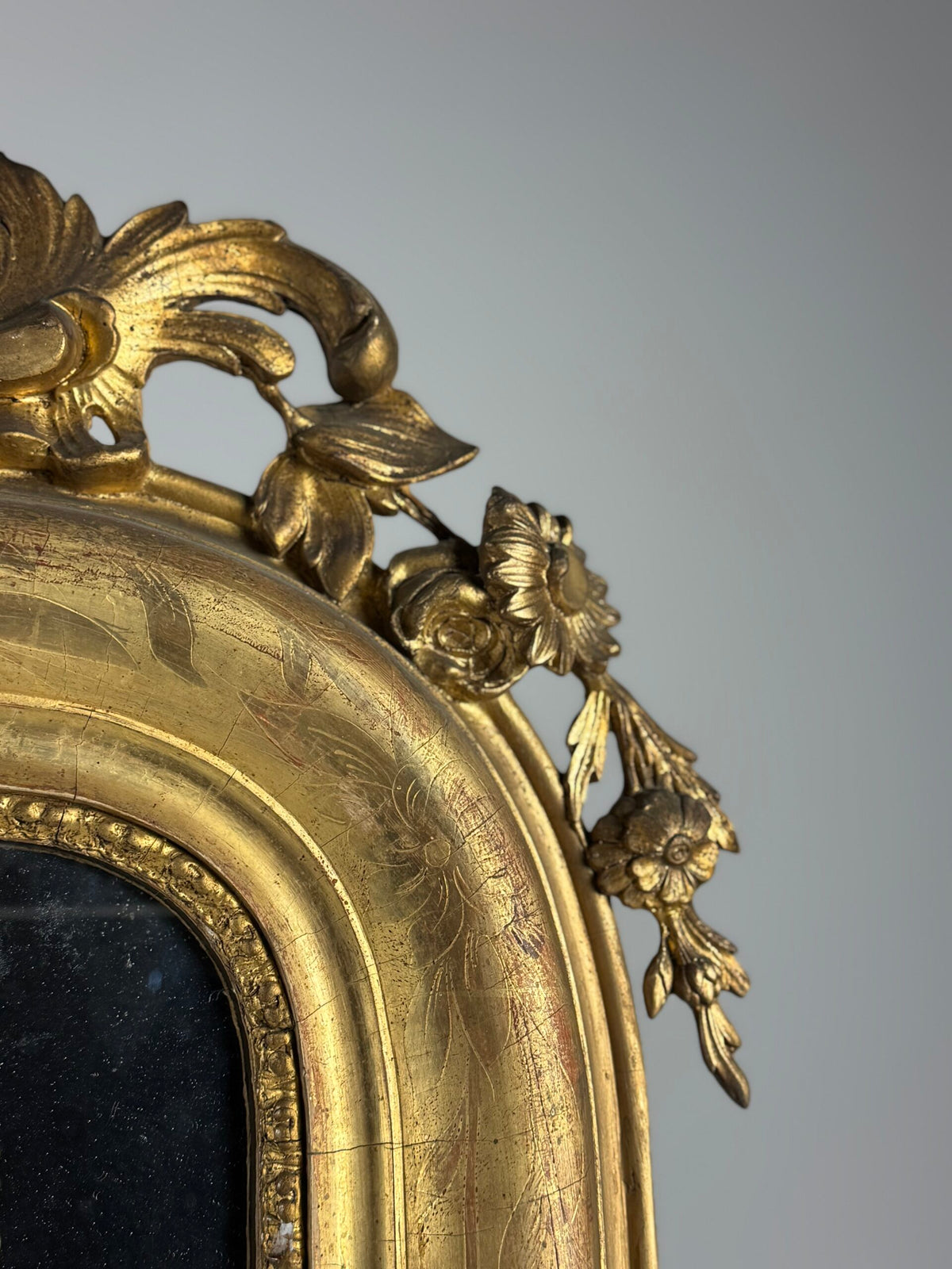 Pair of Large French Giltwood Mantel Mirrors, Mid 19th Century, photo 8