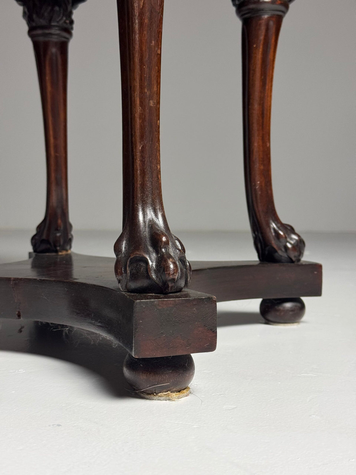 Empire Mahogany Gueridon with Grey Marble Top and Swan Legs, photo 20