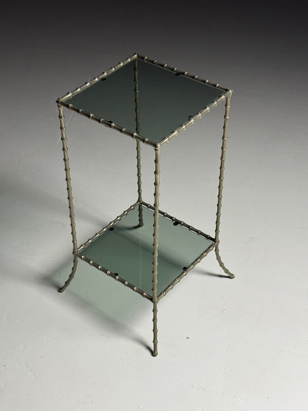Vintage Faux Bamboo Metal Side Table, France, c. 1970 to 1980, photo 1