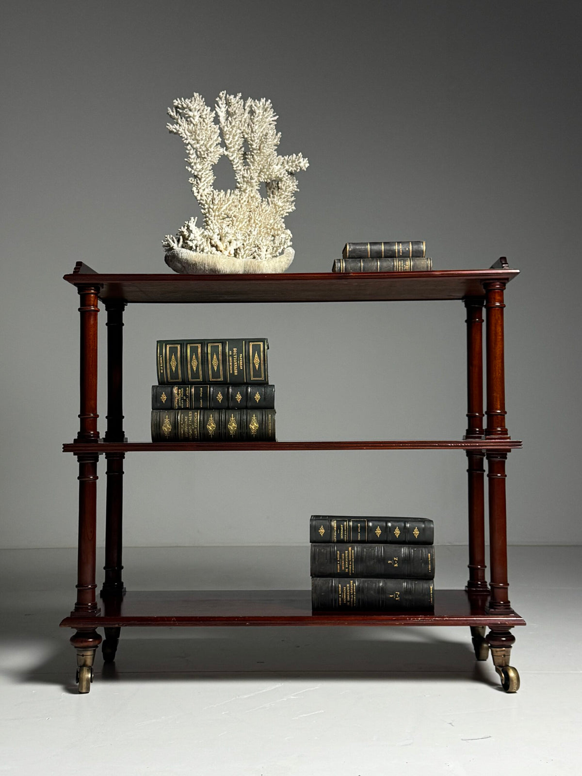 Mahogany Etagere on Brass Castors, 20th Century, photo 17