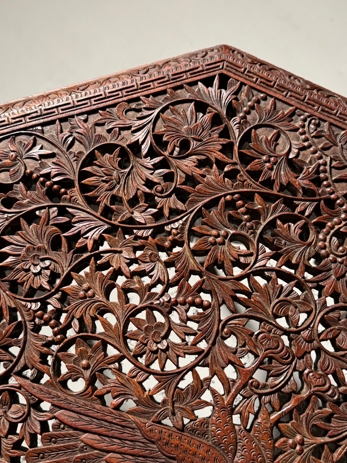 Indian Carved Hardwood Side Table, circa 1900 to 1920, photo 23