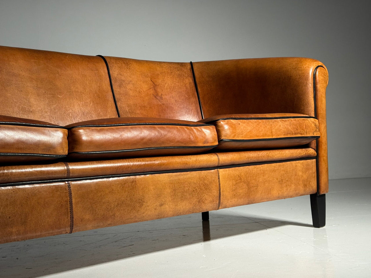 Lounge Atelier Sheepskin Leather Three Seater Sofa, Chesterfield Style, photo 10